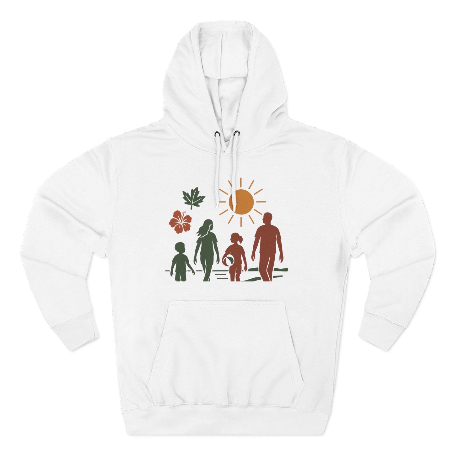 Family Bonding Three-Panel Hoodie, Cozy Family Artwork Fleece, Casual Family Gatherings Sweatshirt, Family Love Hooded Top, Gift for Parents