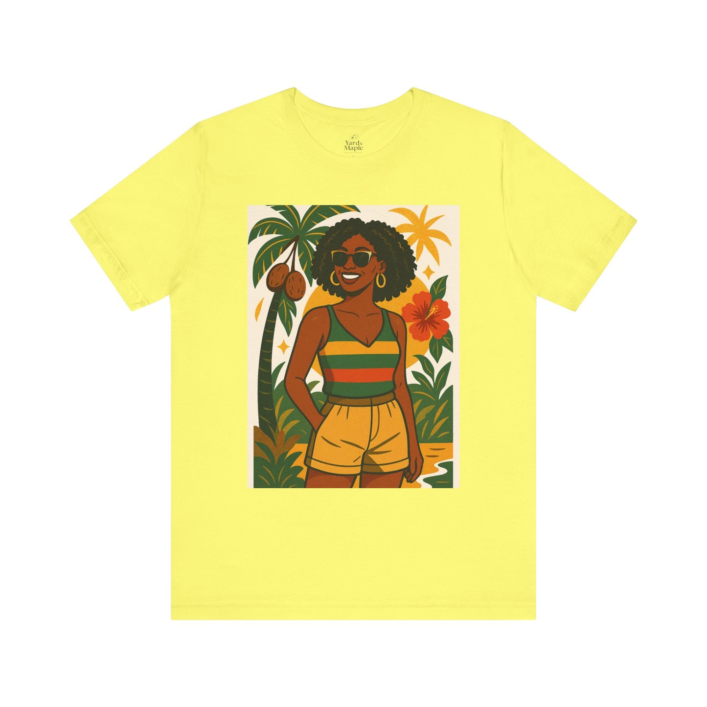 Tropical Graphic Tee for Summer Vibes, Beach Wear, Vacation Style, Graphic T-Shirt for Women, Summer Gift, Casual Outfit