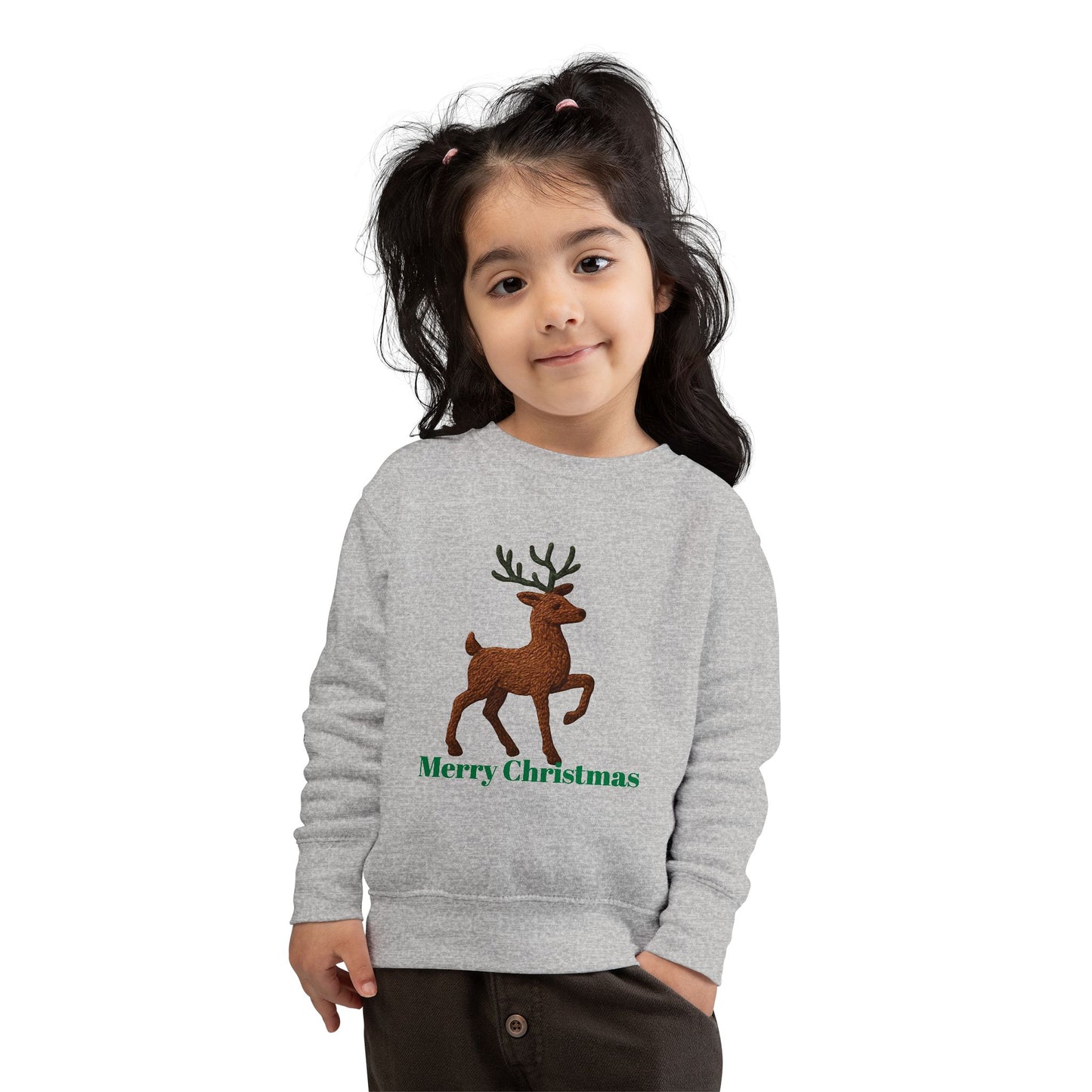 Merry Christmas Toddler Sweatshirt, Holiday Kids Clothing, Cute Reindeer Pullovers, Christmas Gift for Toddlers, Winter Wear