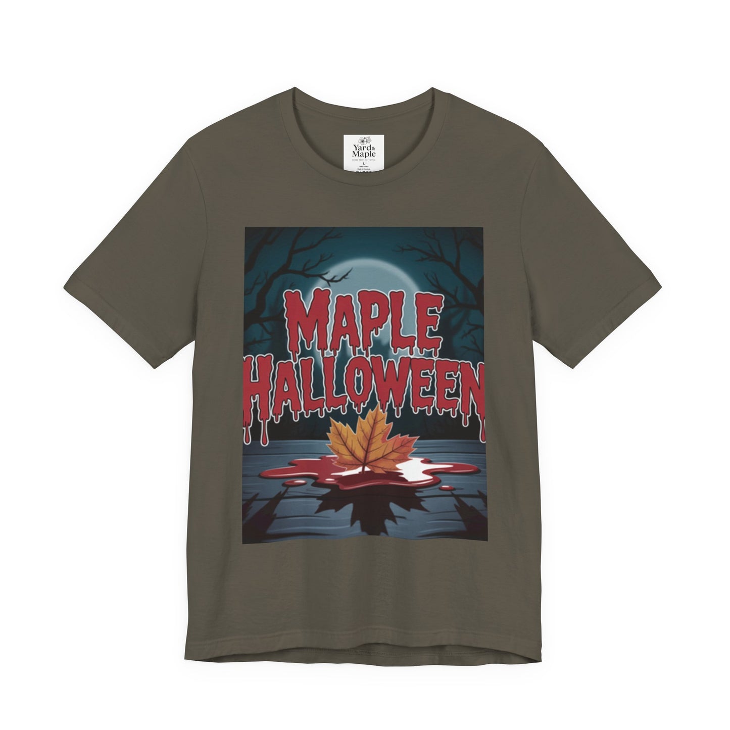 Maple Halloween Tee - Spooky Unisex Jersey Short Sleeve T-Shirt for Autumn Celebrations, Halloween Parties, Fall Fashion, Unique Gift