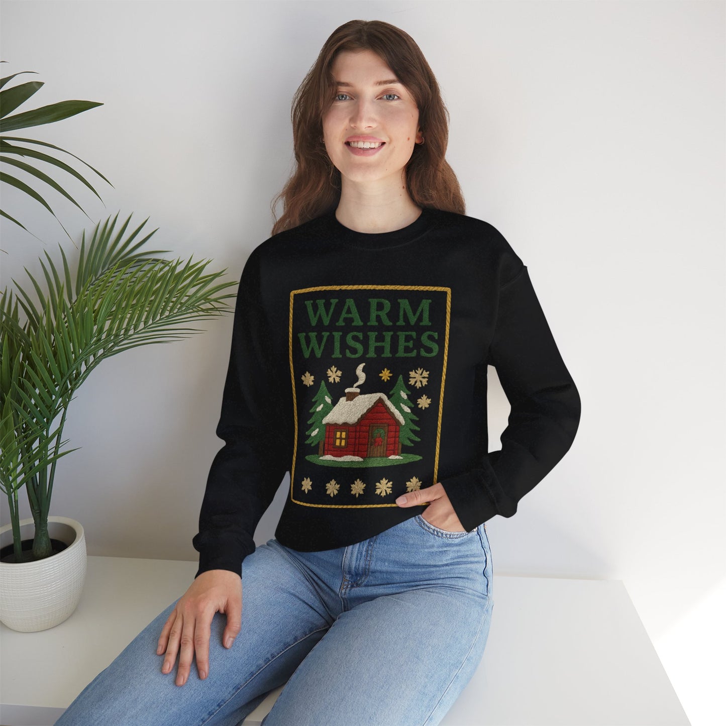 Cozy Warm Wishes Sweatshirt, Holiday Sweatshirt, Winter Fashion, Family Gathering, Gift for Her, Comfortable Crewneck