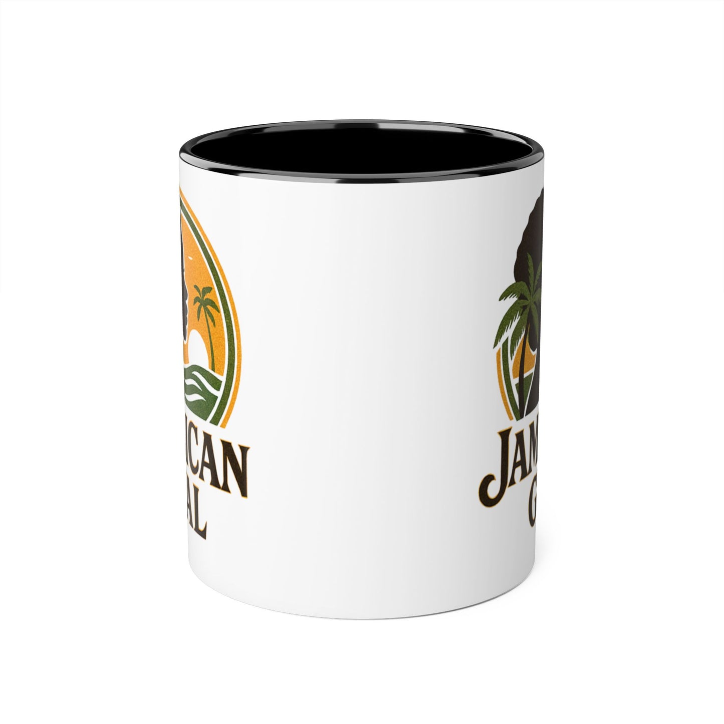 Jamaican Gyal Accent Mug, 11oz Coffee Cup, African Heritage Gift, Tropical Drinkware, Caribbean Inspiration, Black Woman Art