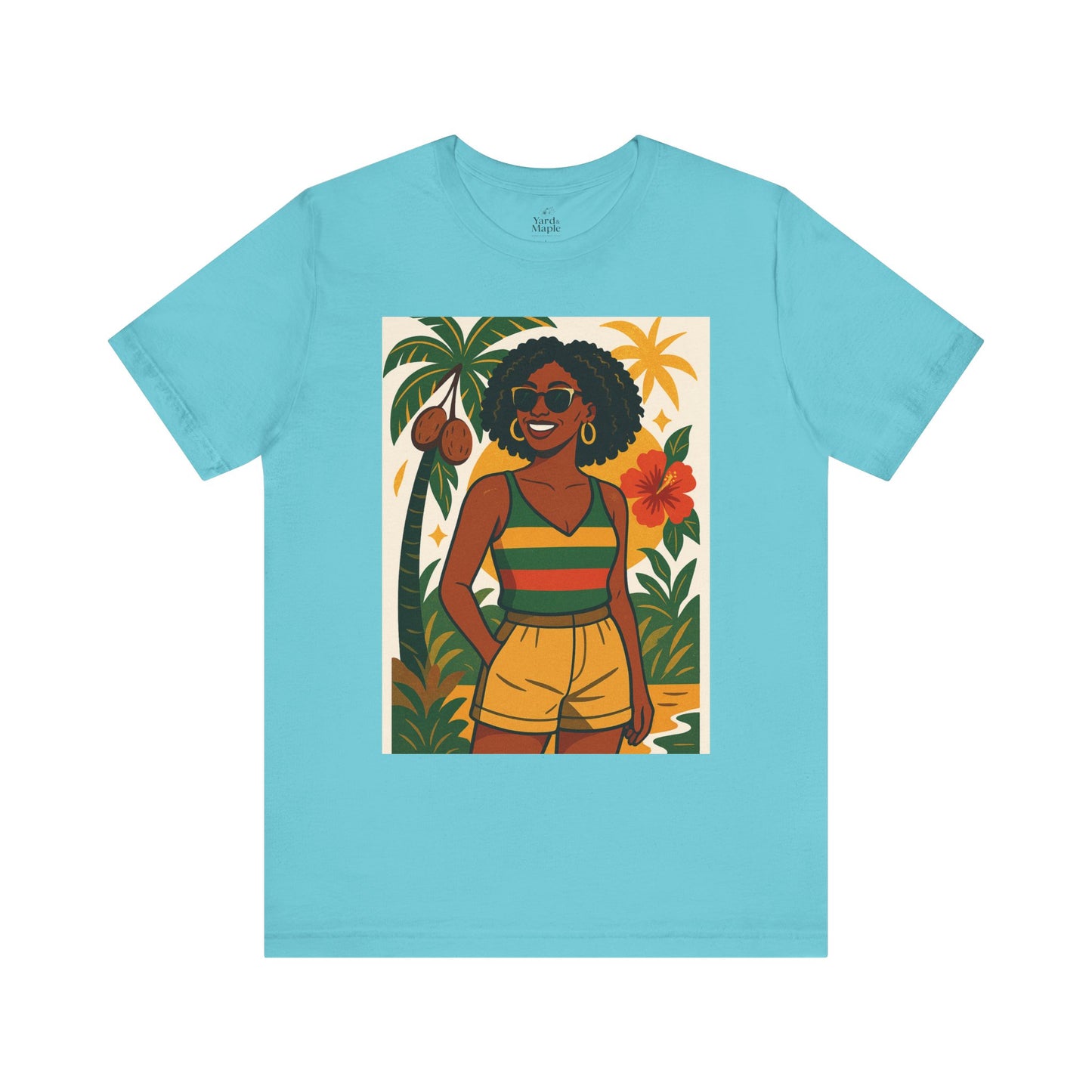 Tropical Graphic Tee for Summer Vibes, Beach Wear, Vacation Style, Graphic T-Shirt for Women, Summer Gift, Casual Outfit