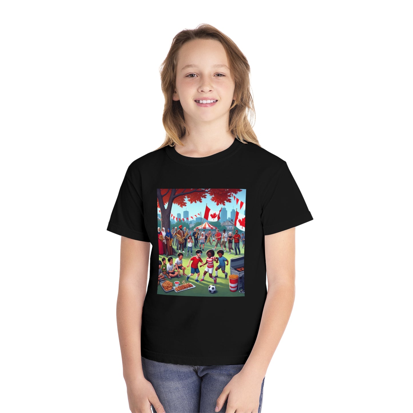 Youth Canada Day Tee - Celebrate with Pride, Summer T-Shirt, Red Tee for Kids, Canada Day Celebration, Fun Youth Apparel