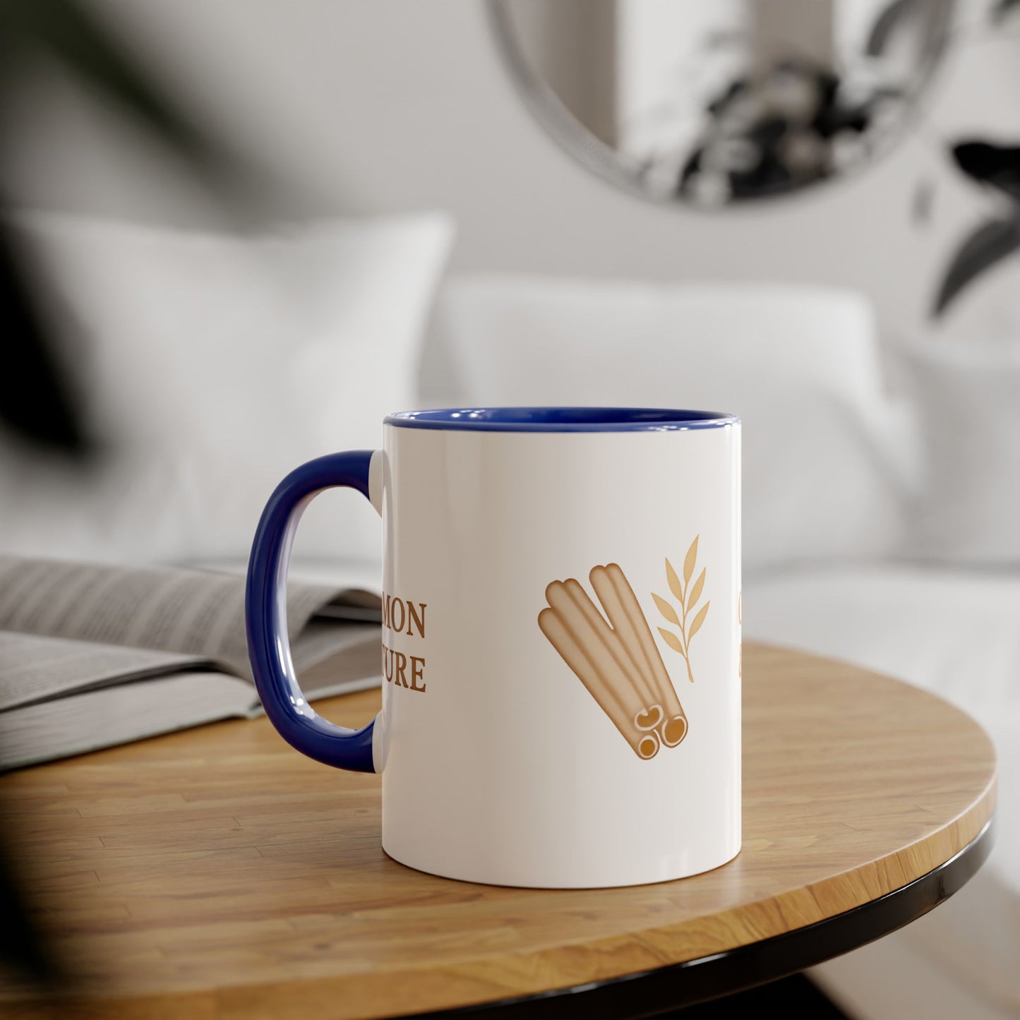 Cinnamon & Culture Accent Mug, Cozy Coffee Cup, 11oz Gift for Tea Lovers, Kitchen Decor, Warm Drink Mug, Unique Beverageware