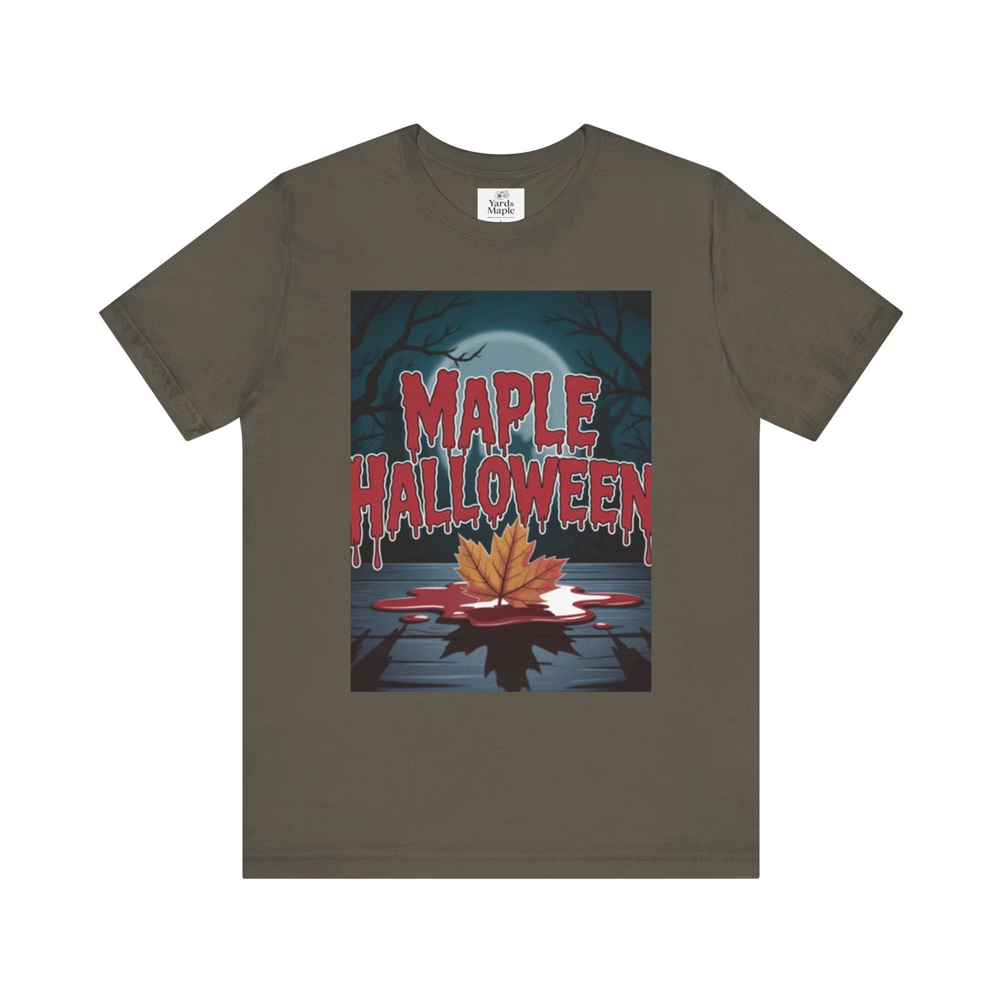 Maple Halloween Tee - Spooky Unisex Jersey Short Sleeve T-Shirt for Autumn Celebrations, Halloween Parties, Fall Fashion, Unique Gift