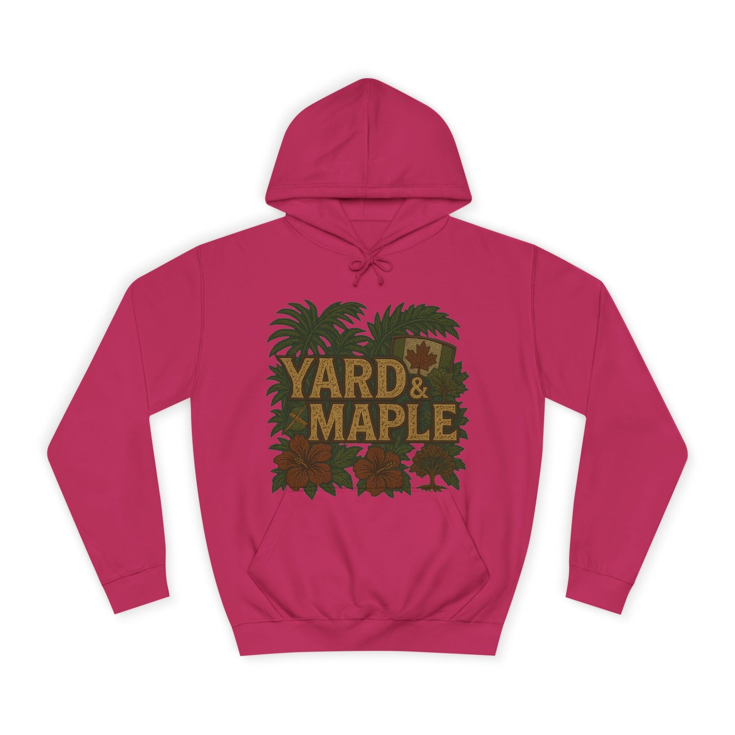 Cozy Unisex College Hoodie - Yard & Maple, Casual Wear, Student Gift, Outdoor Activity Sweater, Fall Fashion