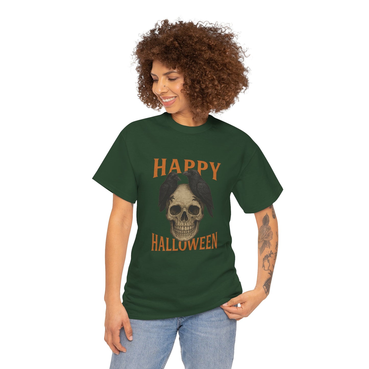 Halloween Skull Unisex Cotton Tee, Spooky T-Shirt, October Fashion, Costume Party Wear, Fall Celebration Shirt