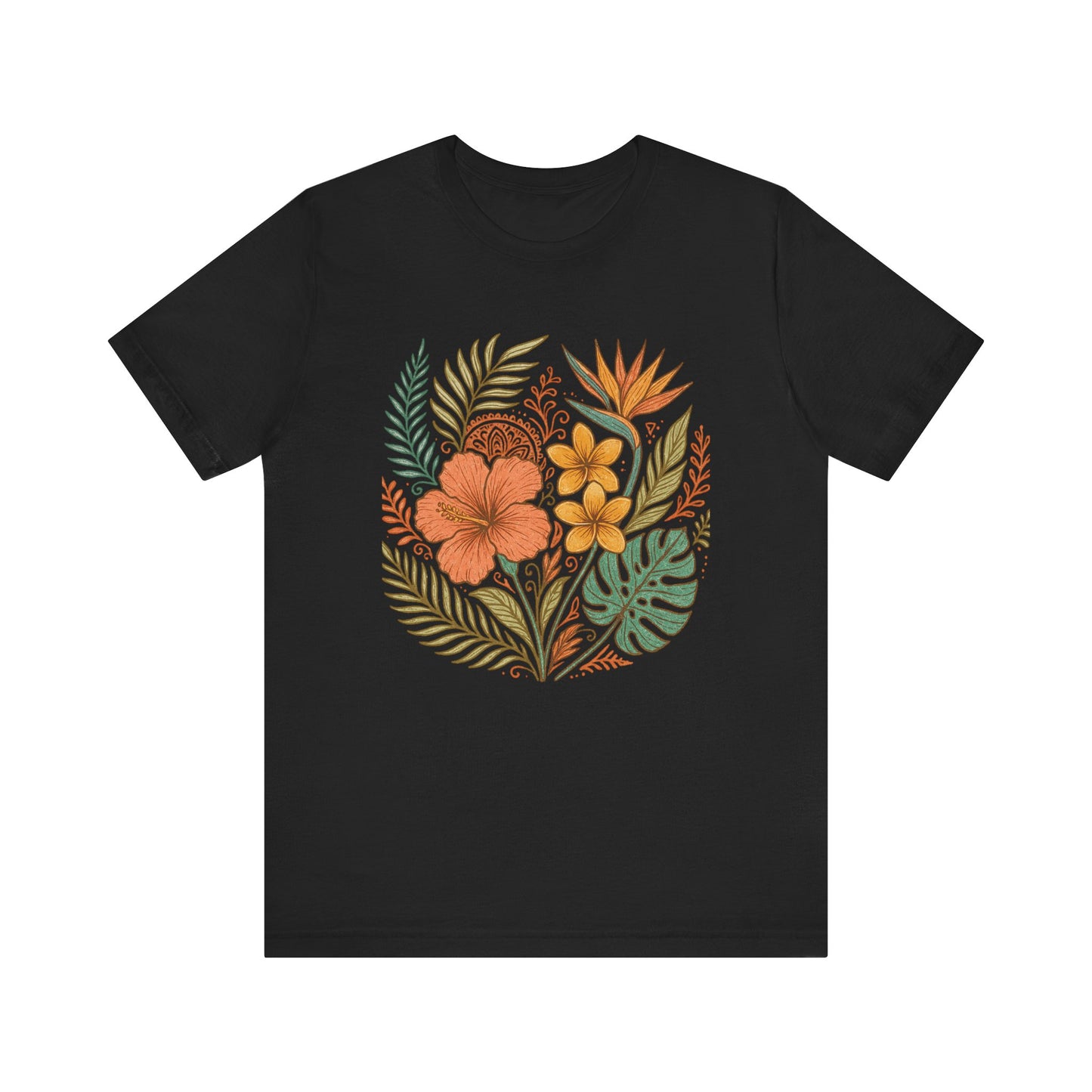 Floral Patterned Unisex Tee - Botanical Style, Summer Wardrobe Essential, Nature Lover Gift, Casual Wear, Eco-Friendly Fashion