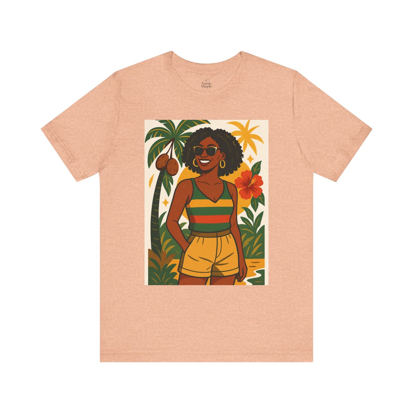 Tropical Graphic Tee for Summer Vibes, Beach Wear, Vacation Style, Graphic T-Shirt for Women, Summer Gift, Casual Outfit
