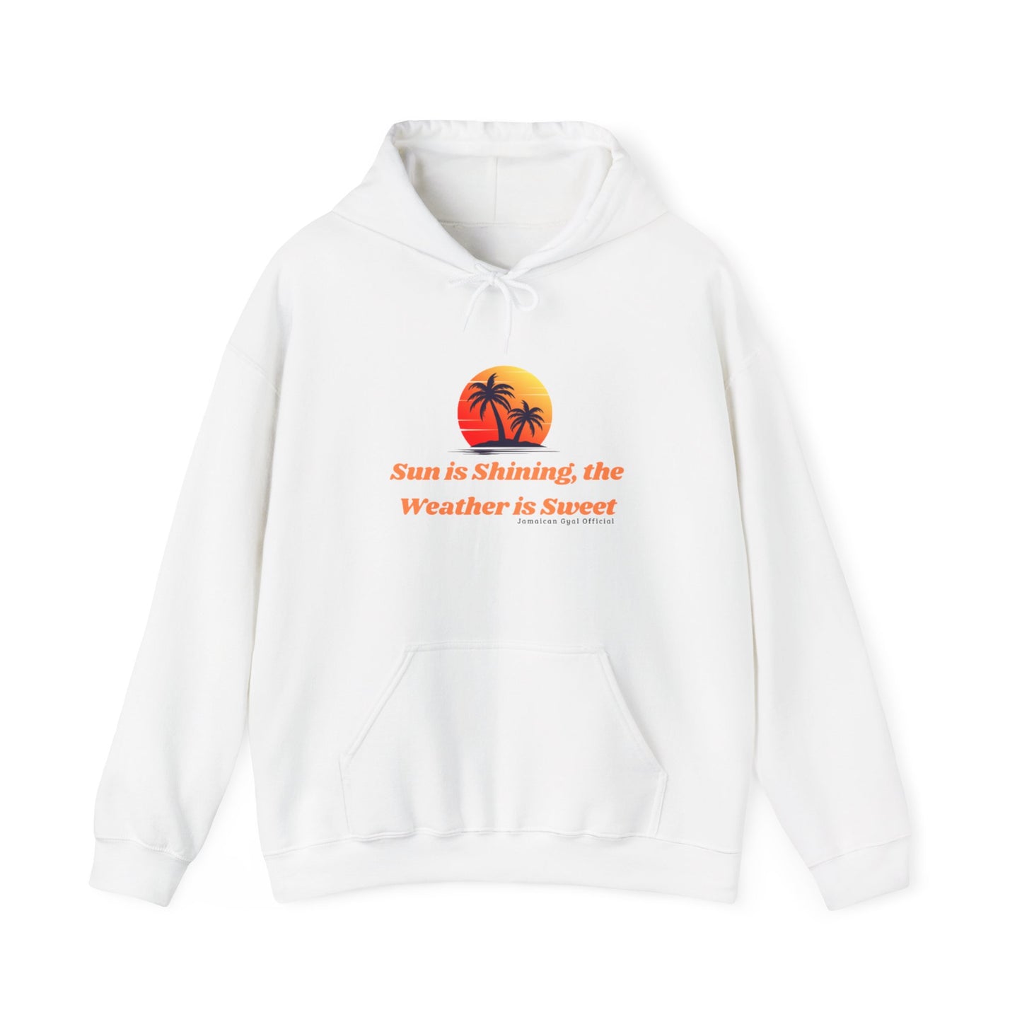 Sunshine Vibes Hoodie: Unisex Heavy Blend Sweatshirt with Tropical Design, Perfect for Summer, Beach Days, Casual Wear, Gifts
