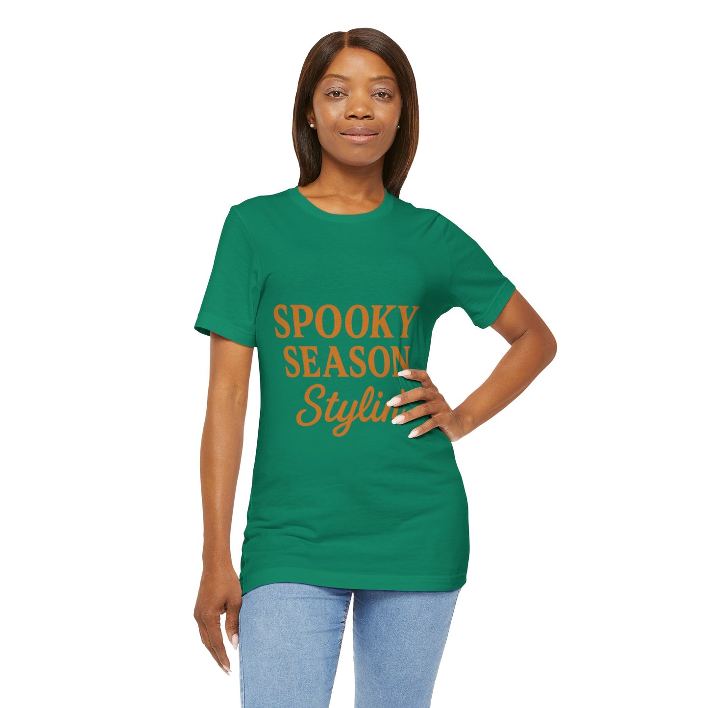 Spooky Season Stylin' Unisex Tee, Halloween Shirt, Autumn Apparel, Fall Outfit, Party Wear, Casual Top