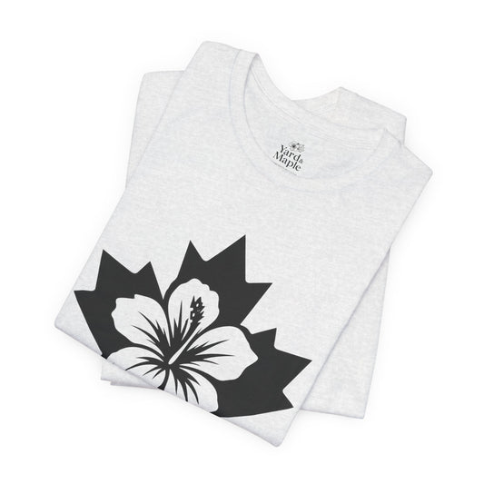 Maple Leaf Hibiscus Tee – Canadian Tropical Floral T-Shirt
