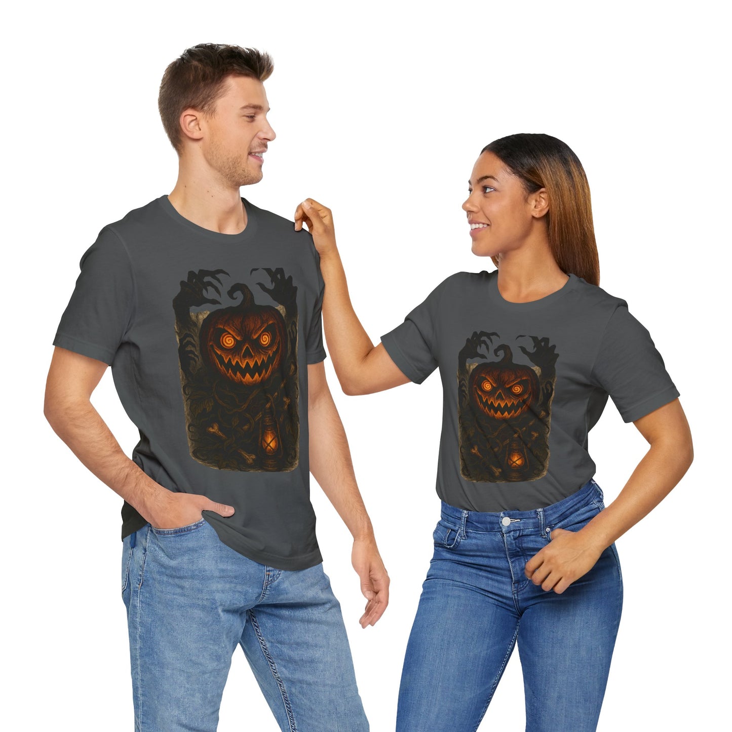 Halloween Pumpkin Tee, Unisex Jersey Short Sleeve Shirt, Fall Festival Apparel, Spooky T-Shirt, Trick or Treat Gift, Autumn Vibes