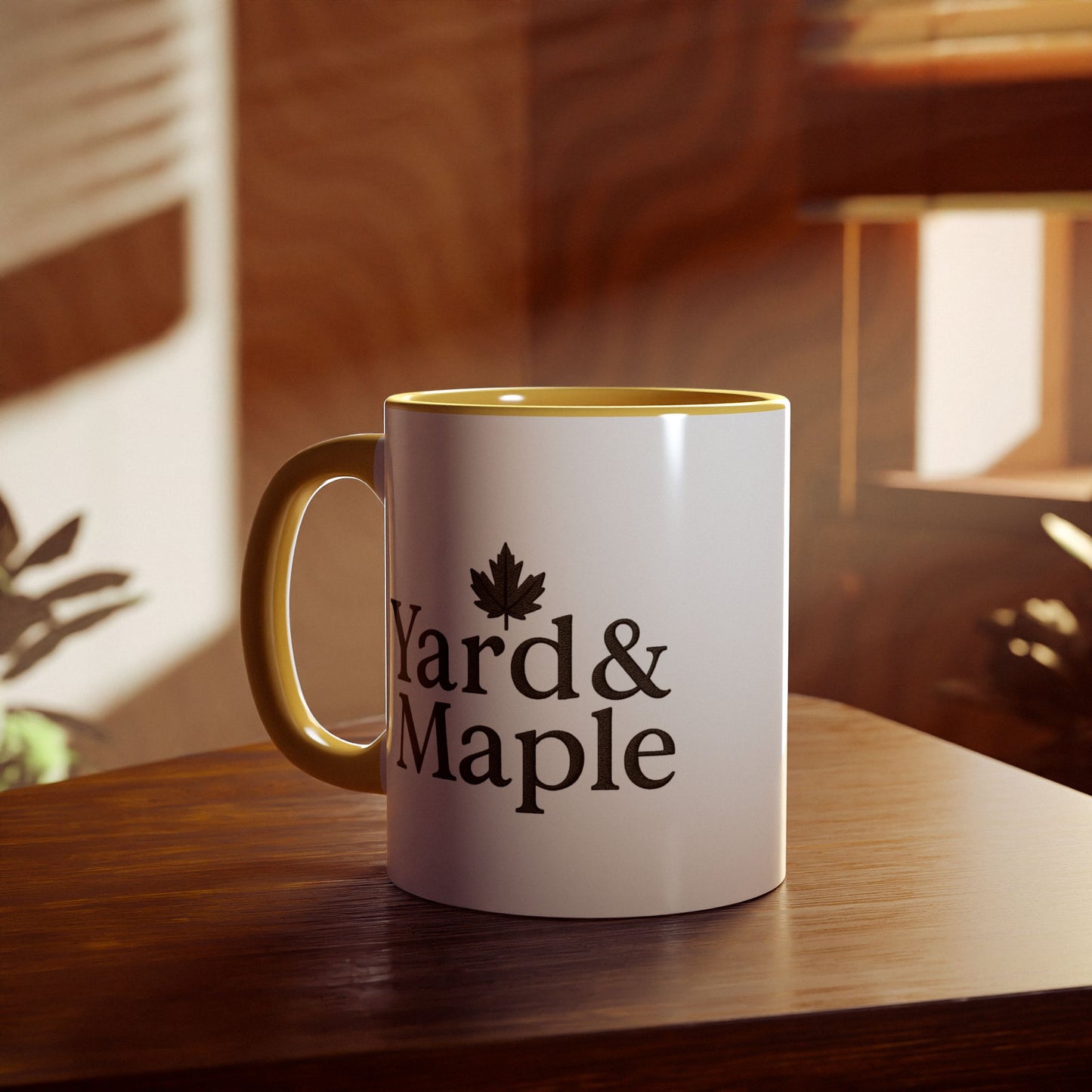 Yard & Maple Accent Mug - Cozy Coffee Cup, Perfect for Home/Office, Great Gift for Coffee Lovers, Autumn Decor, Unique Beverage Mug