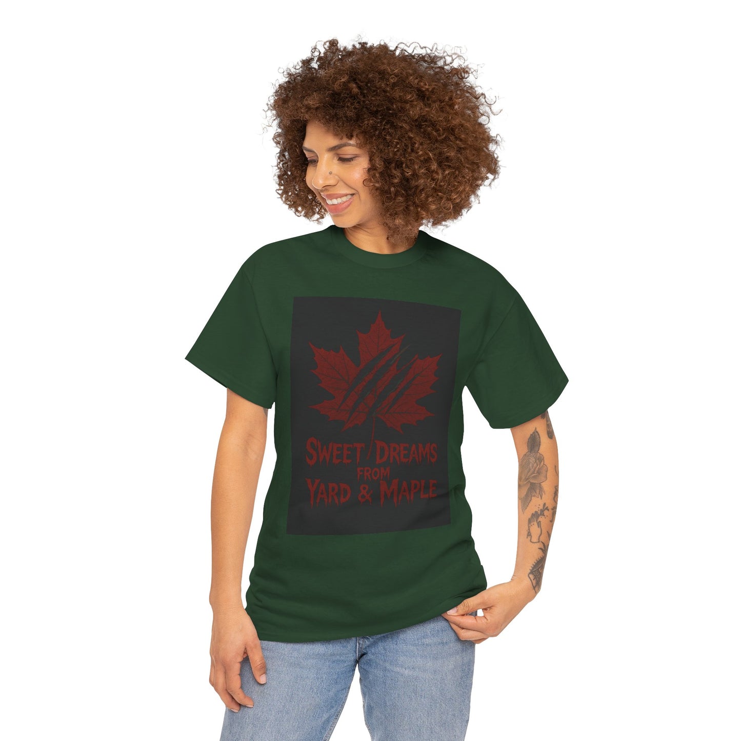 Cozy Graphic Tee with Maple Leaf Design, Casual Streetwear, Gift for Nature Lovers, Sweet Dreams Shirt, Unisex Cotton Top
