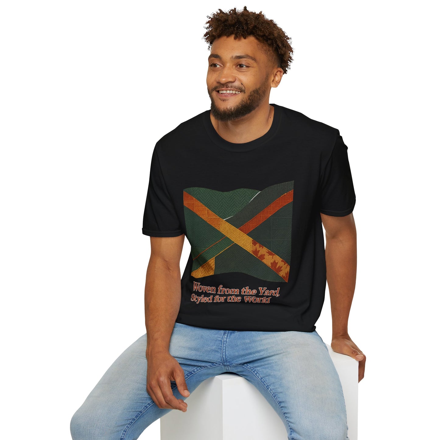 Woven from the Yard Unisex Softstyle T-Shirt, Casual Tee, Comfortable Shirt, Caribbean Pride Apparel, Unique Gift, Summer Fashion
