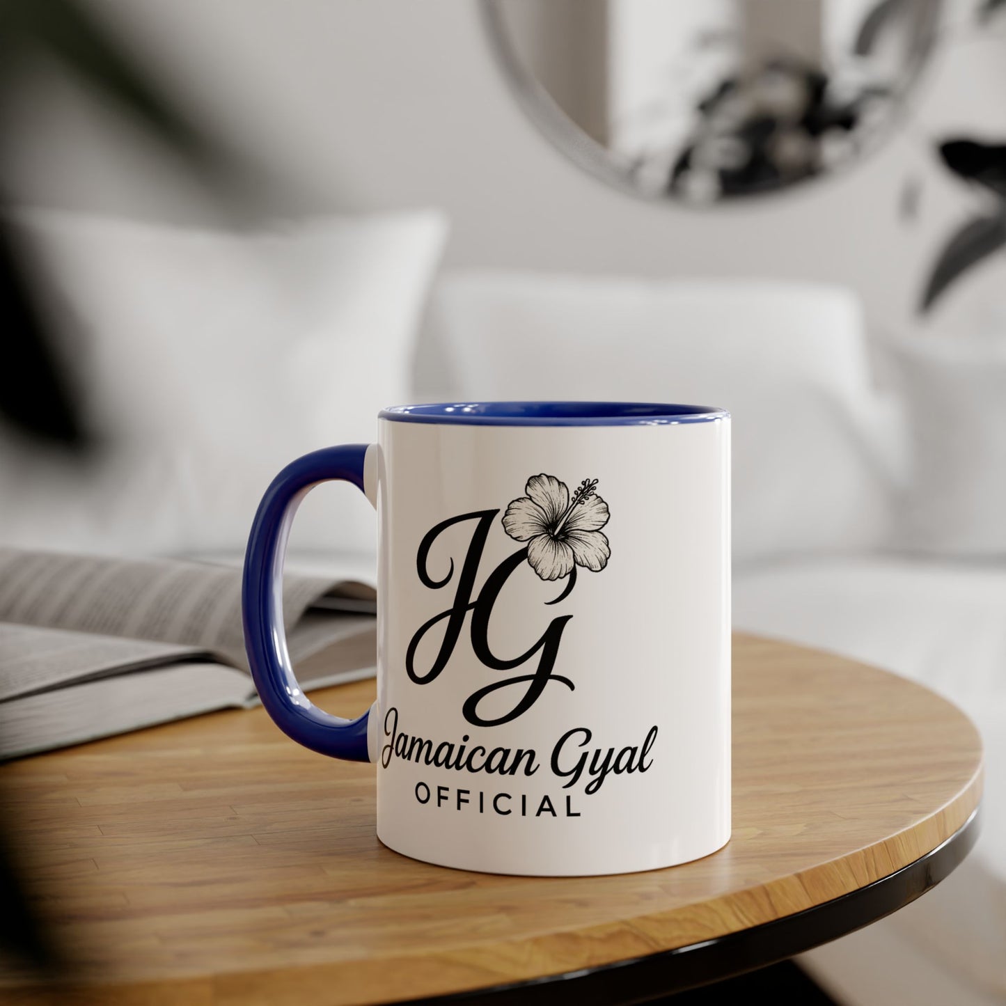 Jamaican Gyal Accent Mug, 11oz Coffee Cup, Floral Design, Gift for Her, Caribbean Culture, Tea Mug, Unique Drinkware
