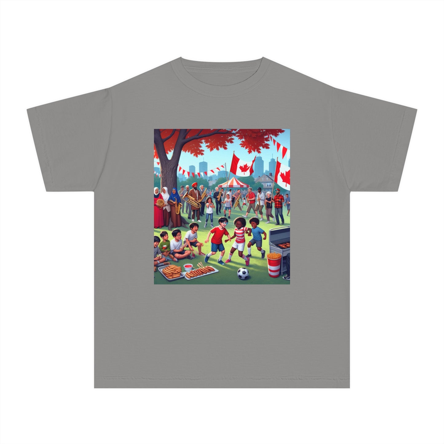 Youth Canada Day Tee - Celebrate with Pride, Summer T-Shirt, Red Tee for Kids, Canada Day Celebration, Fun Youth Apparel