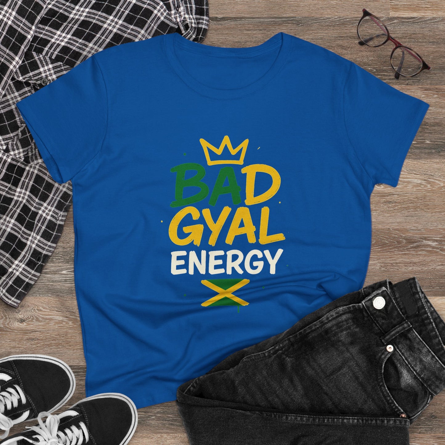 Jamaican Bad Gyal Energy Tee, Women's Graphic T-Shirt, Casual Summer Top, Festival Outfit, Unique Gift for Her