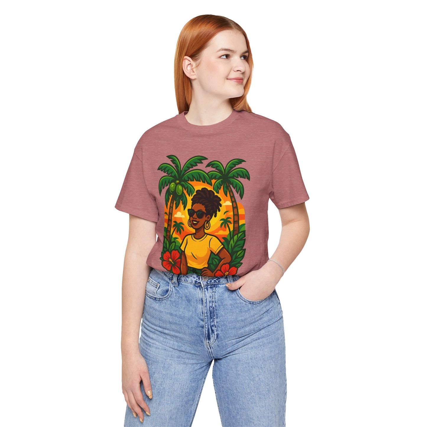Tropical Sunset Tee - Beach Vibes, Summer Fashion, Vacation Apparel, Gift for Her, Cute Graphic Shirt