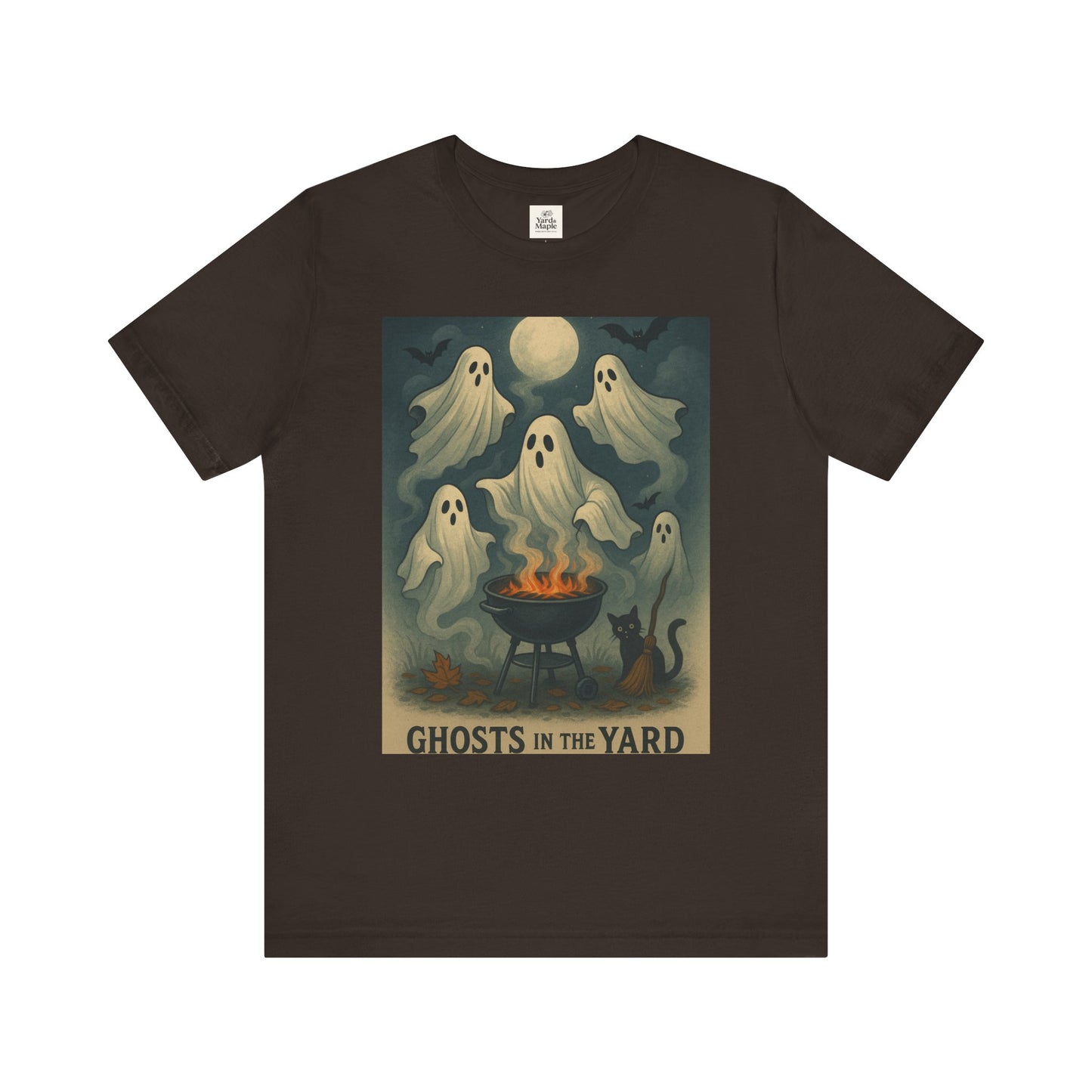Ghosts in the Yard Tee - Spooky Unisex Short Sleeve Shirt, Halloween Shirt, Ghost Design, Casual Halloween Wear, Gift for Ghost Lovers
