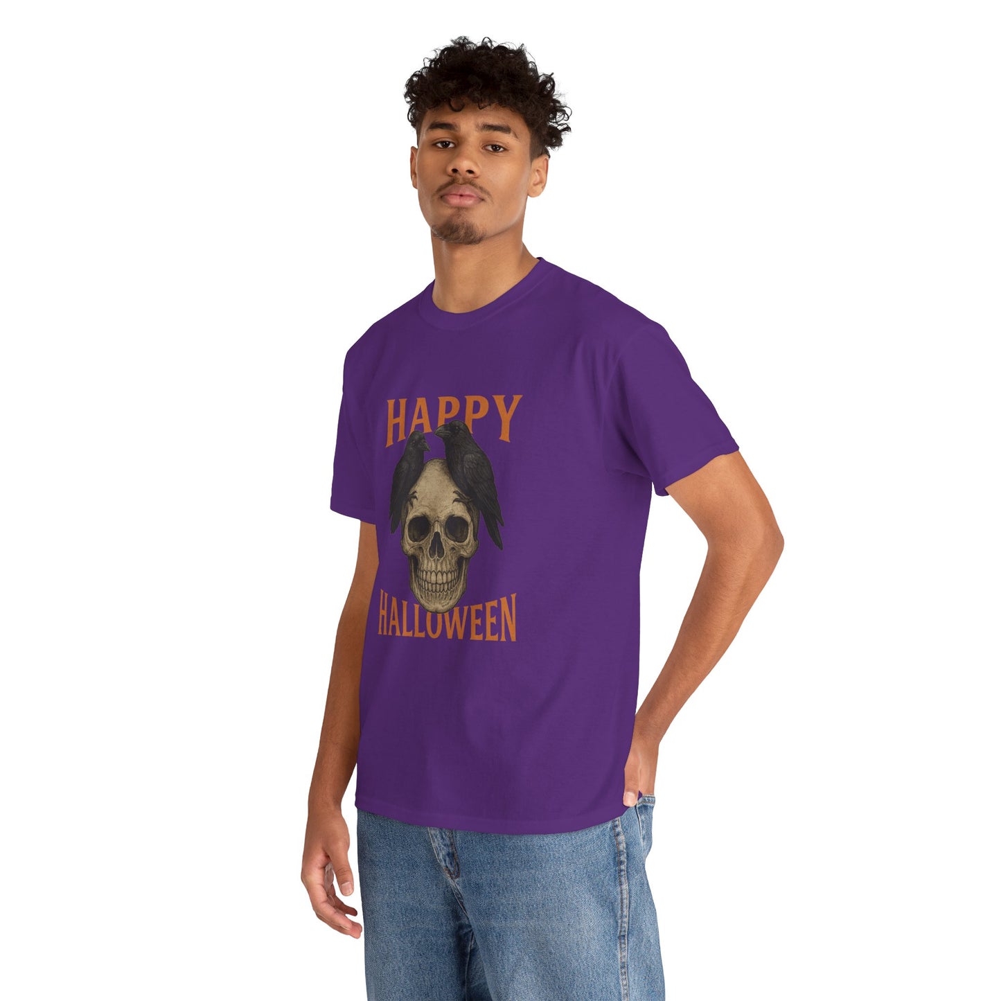 Halloween Skull Unisex Cotton Tee, Spooky T-Shirt, October Fashion, Costume Party Wear, Fall Celebration Shirt