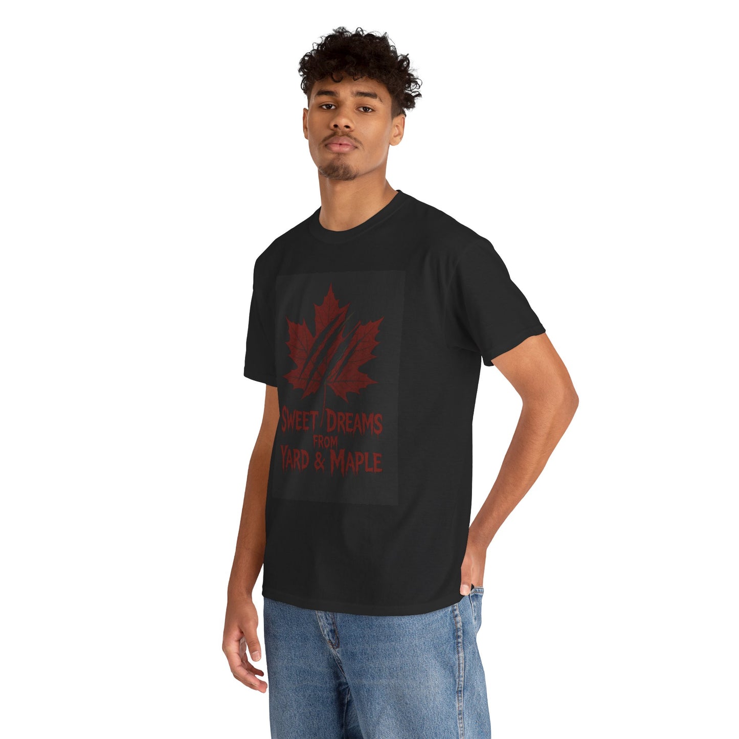 Cozy Graphic Tee with Maple Leaf Design, Casual Streetwear, Gift for Nature Lovers, Sweet Dreams Shirt, Unisex Cotton Top