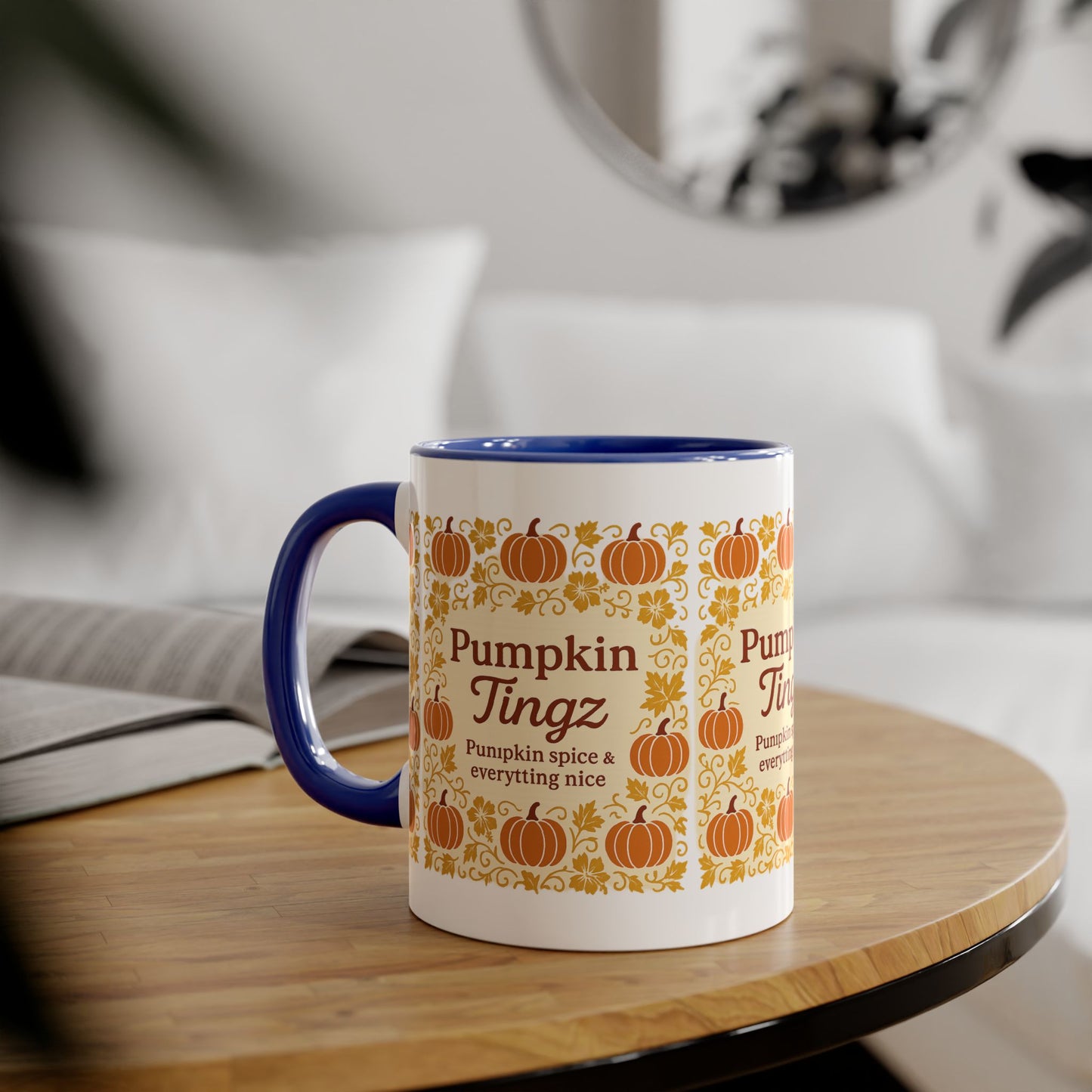 Pumpkin Spice Accent Mug - Fall Decor, Coffee Lovers Gift, Autumn Beverage Mug, Seasonal Kitchenware, Halloween Decor