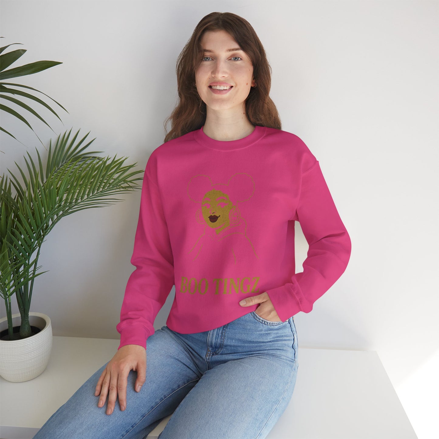 Boo Tingz Crewneck Sweatshirt - Cozy Unisex Gift, Casual Wear, Halloween Outfit, Everyday Comfort, Trendy Streetwear