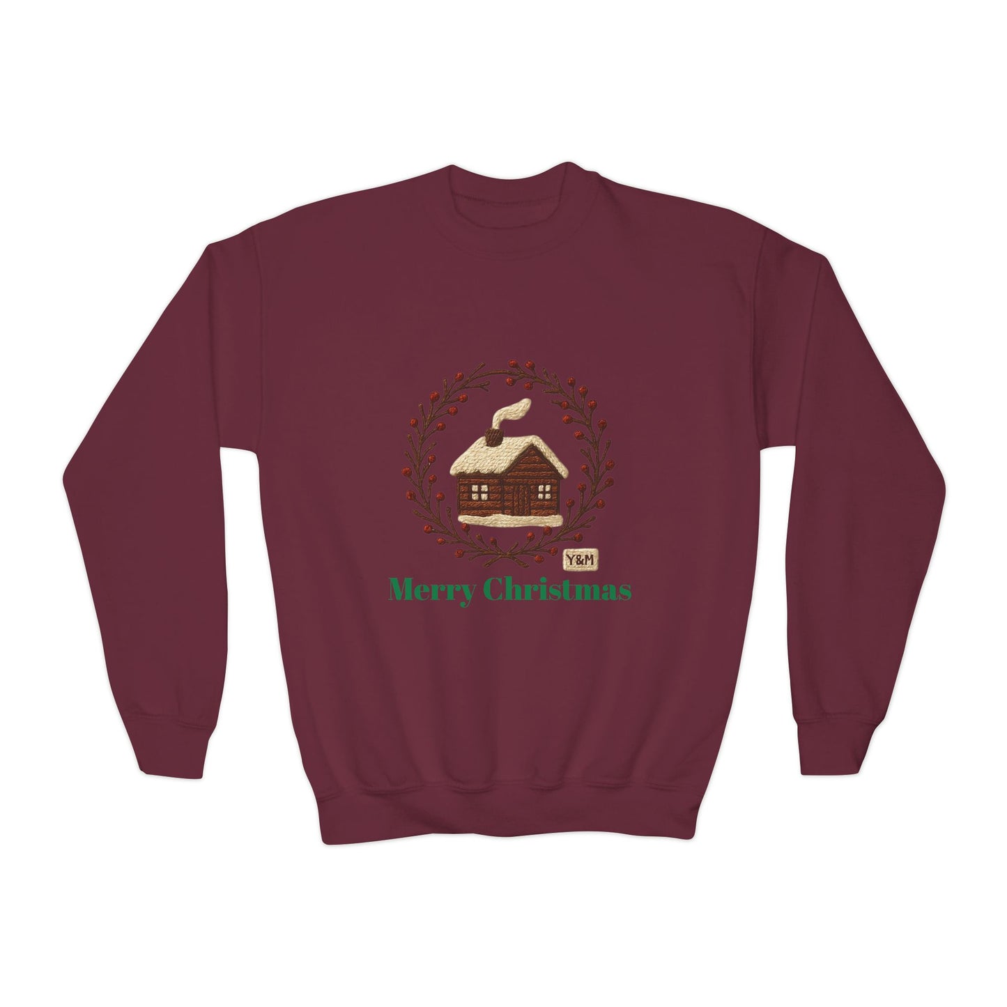 Christmas Youth Crewneck Sweatshirt, Holiday Gift, Cozy Winter Sweater, Festive Christmas Apparel, Toddler Sweatshirt