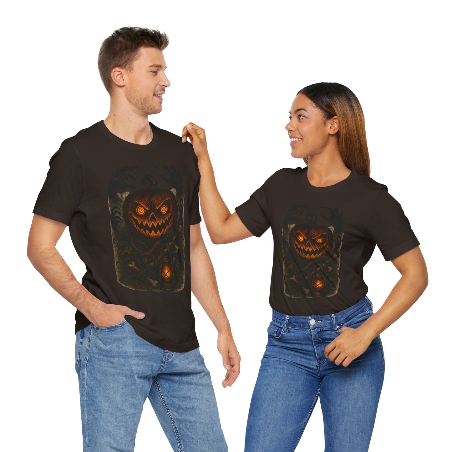 Halloween Pumpkin Tee, Unisex Jersey Short Sleeve Shirt, Fall Festival Apparel, Spooky T-Shirt, Trick or Treat Gift, Autumn Vibes