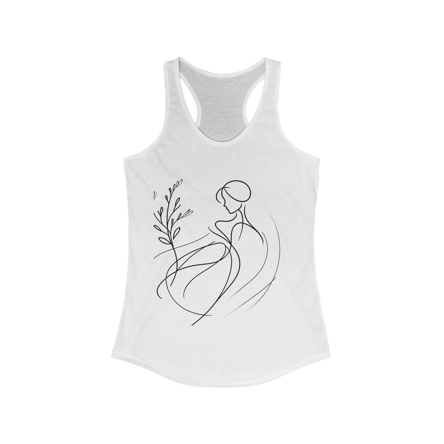 Elegant Floral Racerback Tank | Women’s Summer Top, Fitness Apparel, Casual Wear, Gift for Her, Yoga Shirt