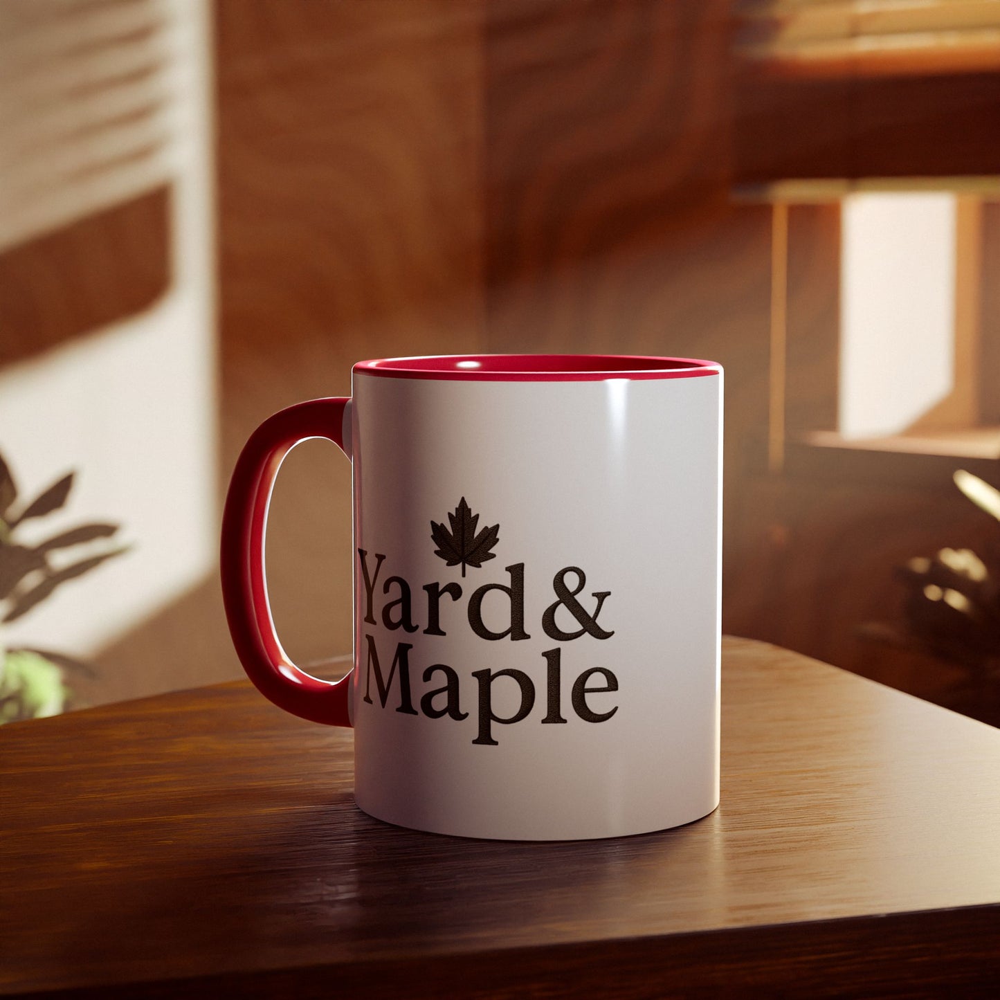 Yard & Maple Accent Mug - Cozy Coffee Cup, Perfect for Home/Office, Great Gift for Coffee Lovers, Autumn Decor, Unique Beverage Mug