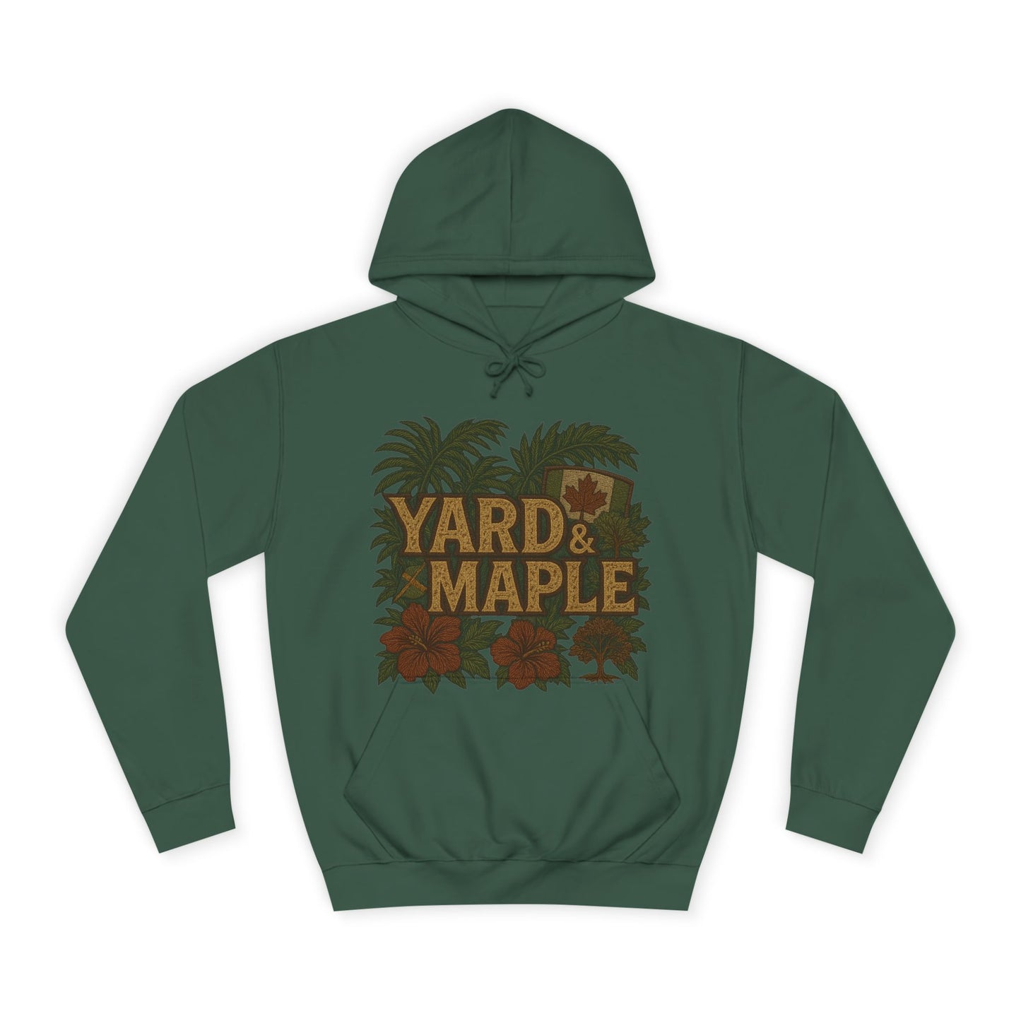 Cozy Unisex College Hoodie - Yard & Maple, Casual Wear, Student Gift, Outdoor Activity Sweater, Fall Fashion