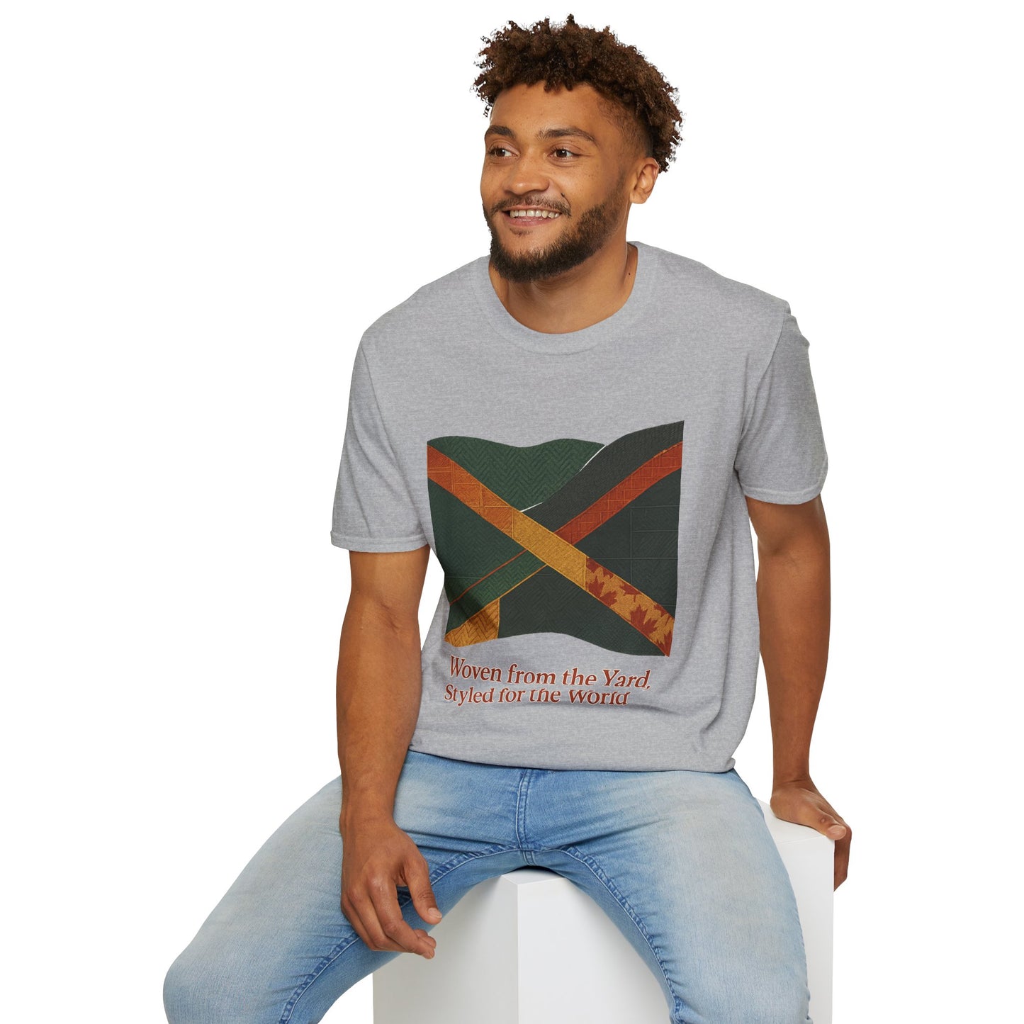 Woven from the Yard Unisex Softstyle T-Shirt, Casual Tee, Comfortable Shirt, Caribbean Pride Apparel, Unique Gift, Summer Fashion