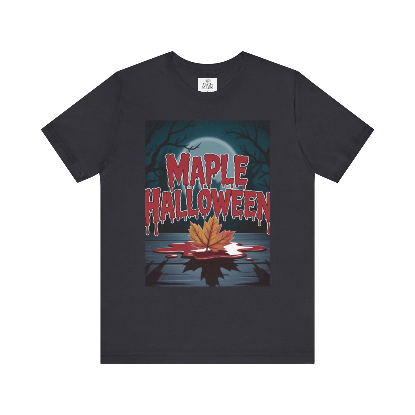 Maple Halloween Tee - Spooky Unisex Jersey Short Sleeve T-Shirt for Autumn Celebrations, Halloween Parties, Fall Fashion, Unique Gift