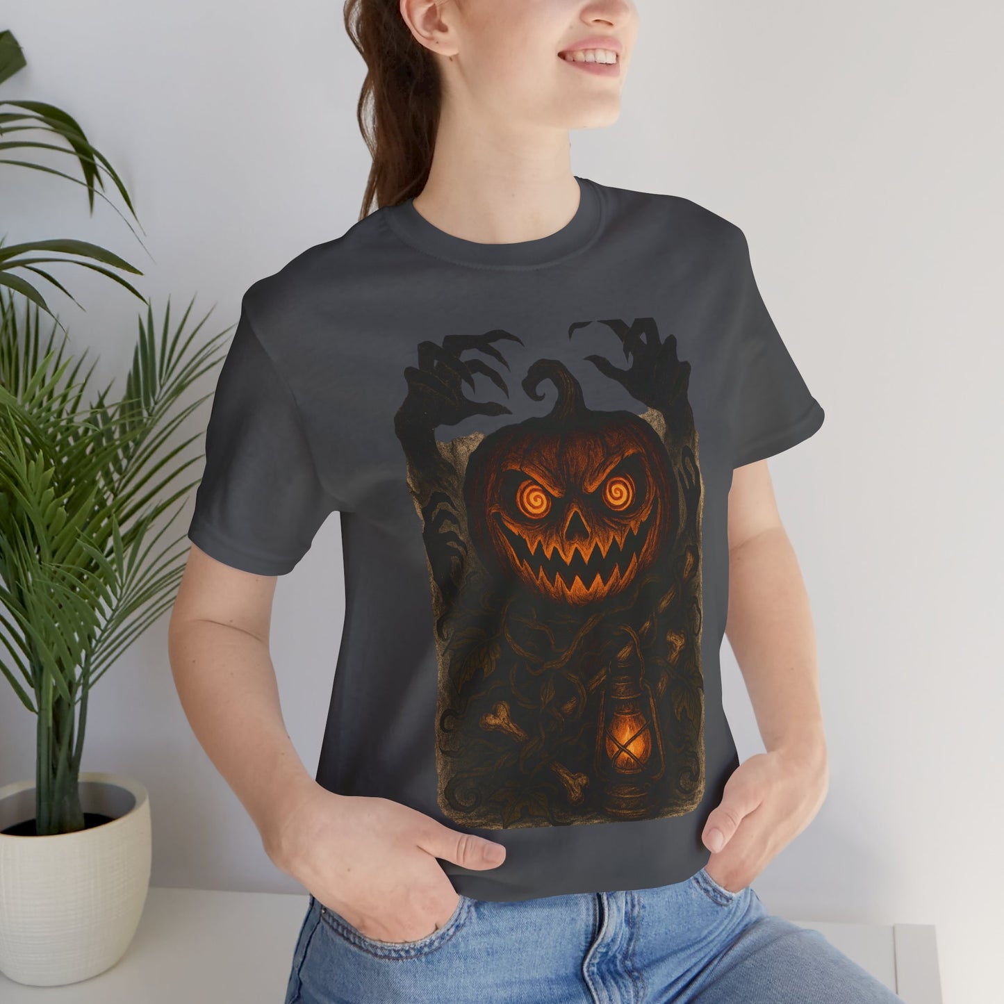 Halloween Pumpkin Tee, Unisex Jersey Short Sleeve Shirt, Fall Festival Apparel, Spooky T-Shirt, Trick or Treat Gift, Autumn Vibes