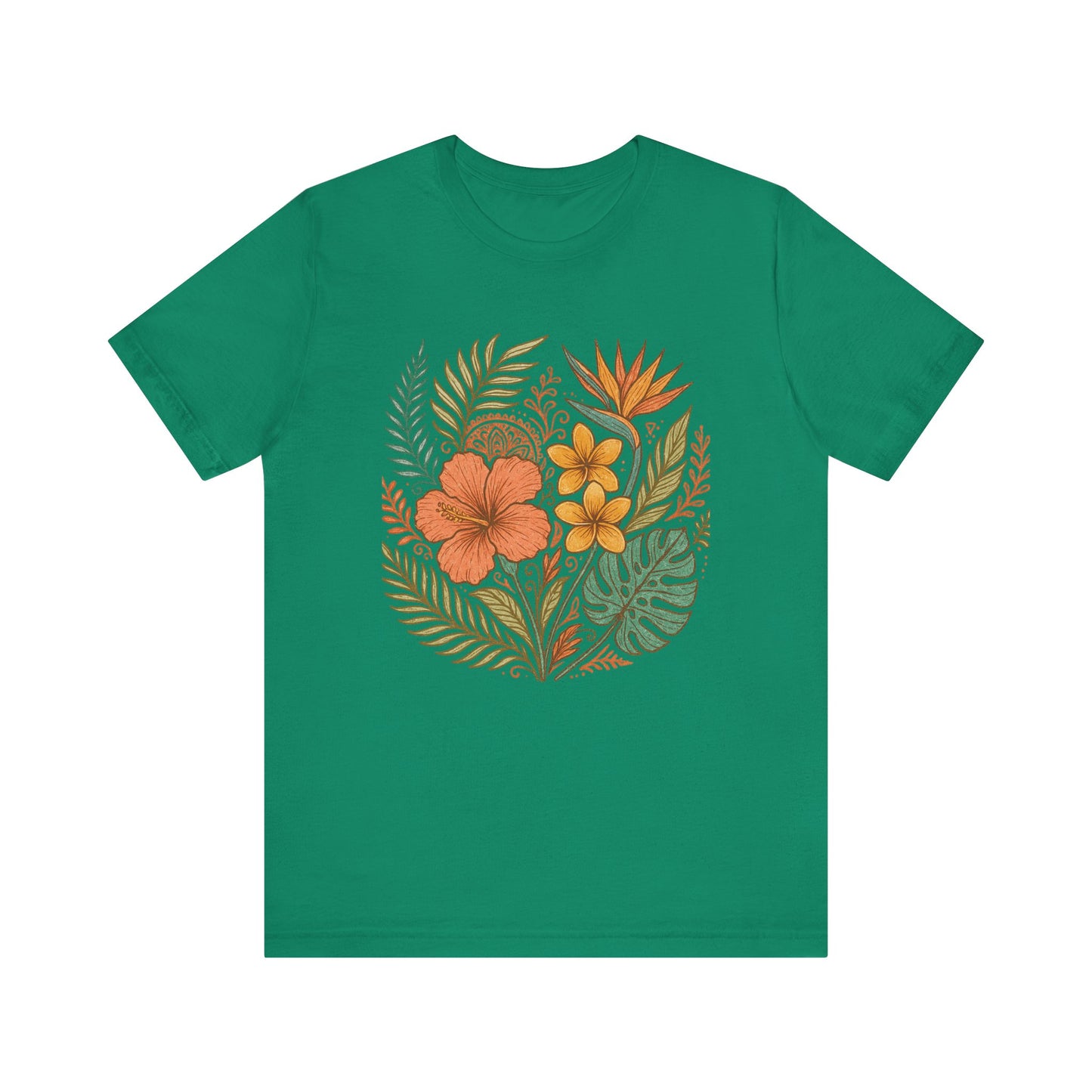 Floral Patterned Unisex Tee - Botanical Style, Summer Wardrobe Essential, Nature Lover Gift, Casual Wear, Eco-Friendly Fashion
