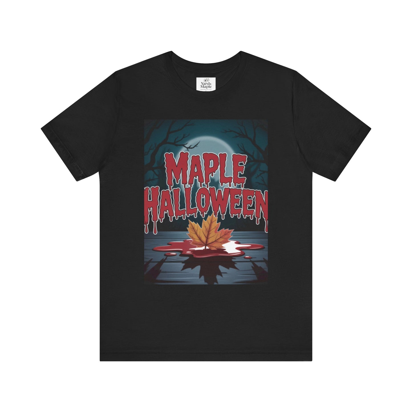 Maple Halloween Tee - Spooky Unisex Jersey Short Sleeve T-Shirt for Autumn Celebrations, Halloween Parties, Fall Fashion, Unique Gift
