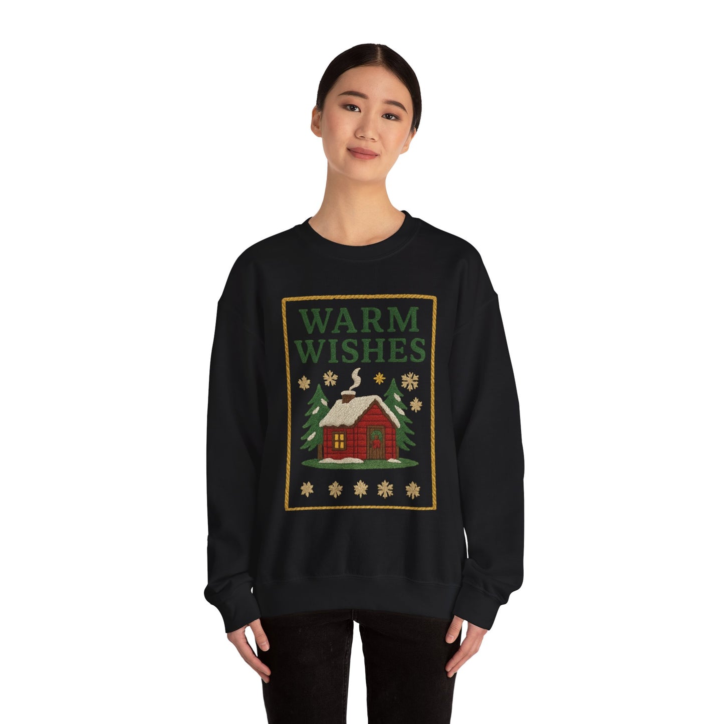 Cozy Warm Wishes Sweatshirt, Holiday Sweatshirt, Winter Fashion, Family Gathering, Gift for Her, Comfortable Crewneck