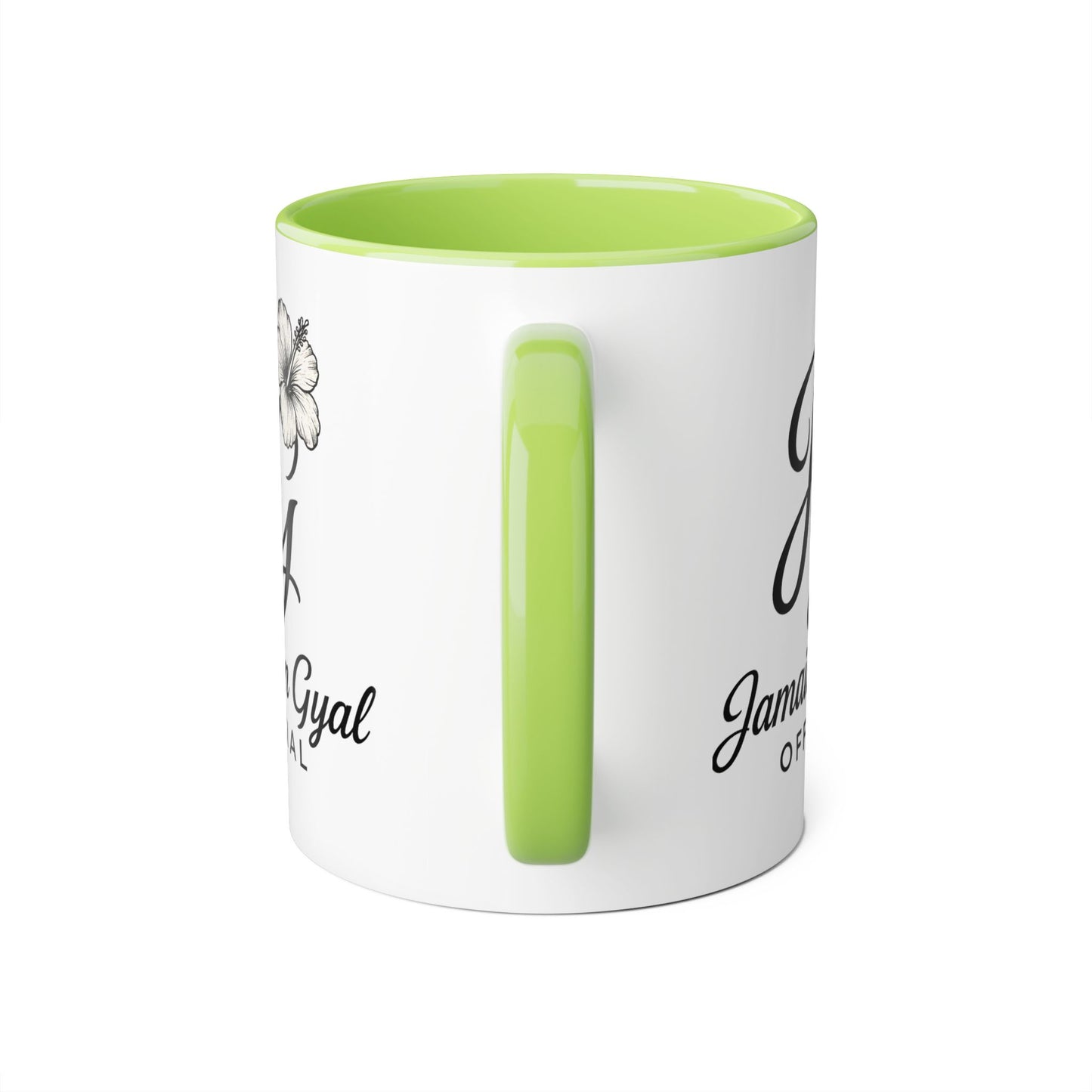 Jamaican Gyal Accent Mug, 11oz Coffee Cup, Floral Design, Gift for Her, Caribbean Culture, Tea Mug, Unique Drinkware