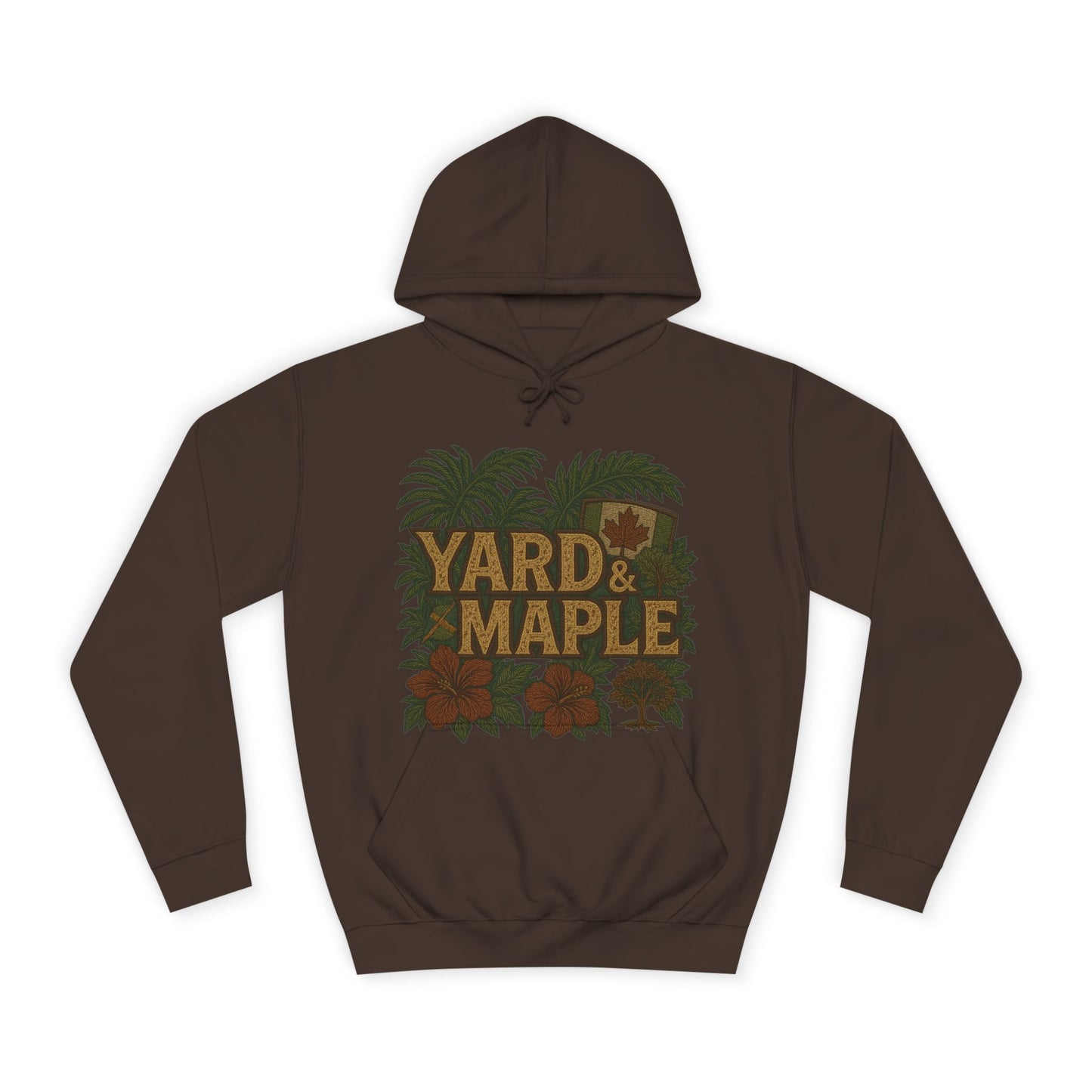 Cozy Unisex College Hoodie - Yard & Maple, Casual Wear, Student Gift, Outdoor Activity Sweater, Fall Fashion
