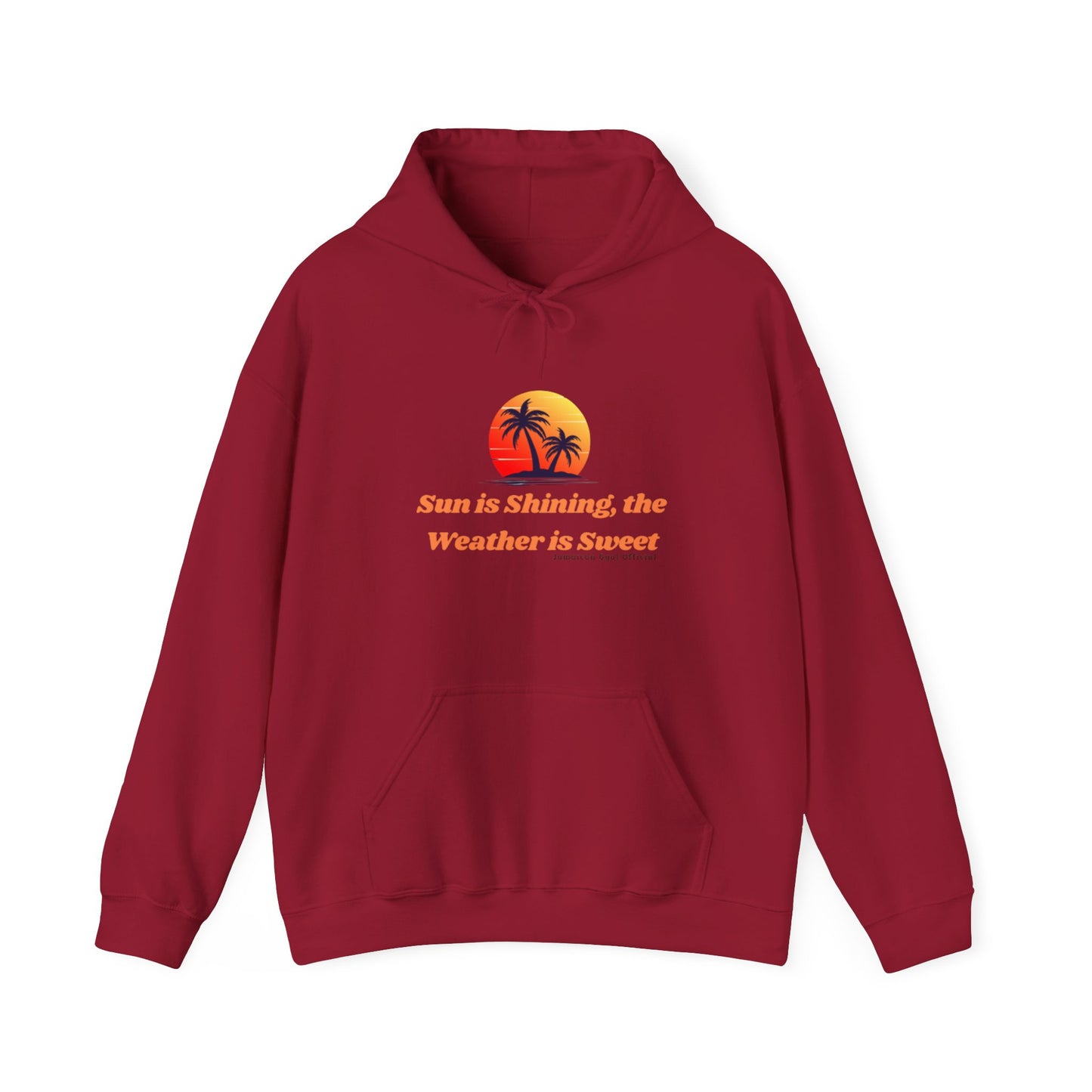 Sunshine Vibes Hoodie: Unisex Heavy Blend Sweatshirt with Tropical Design, Perfect for Summer, Beach Days, Casual Wear, Gifts