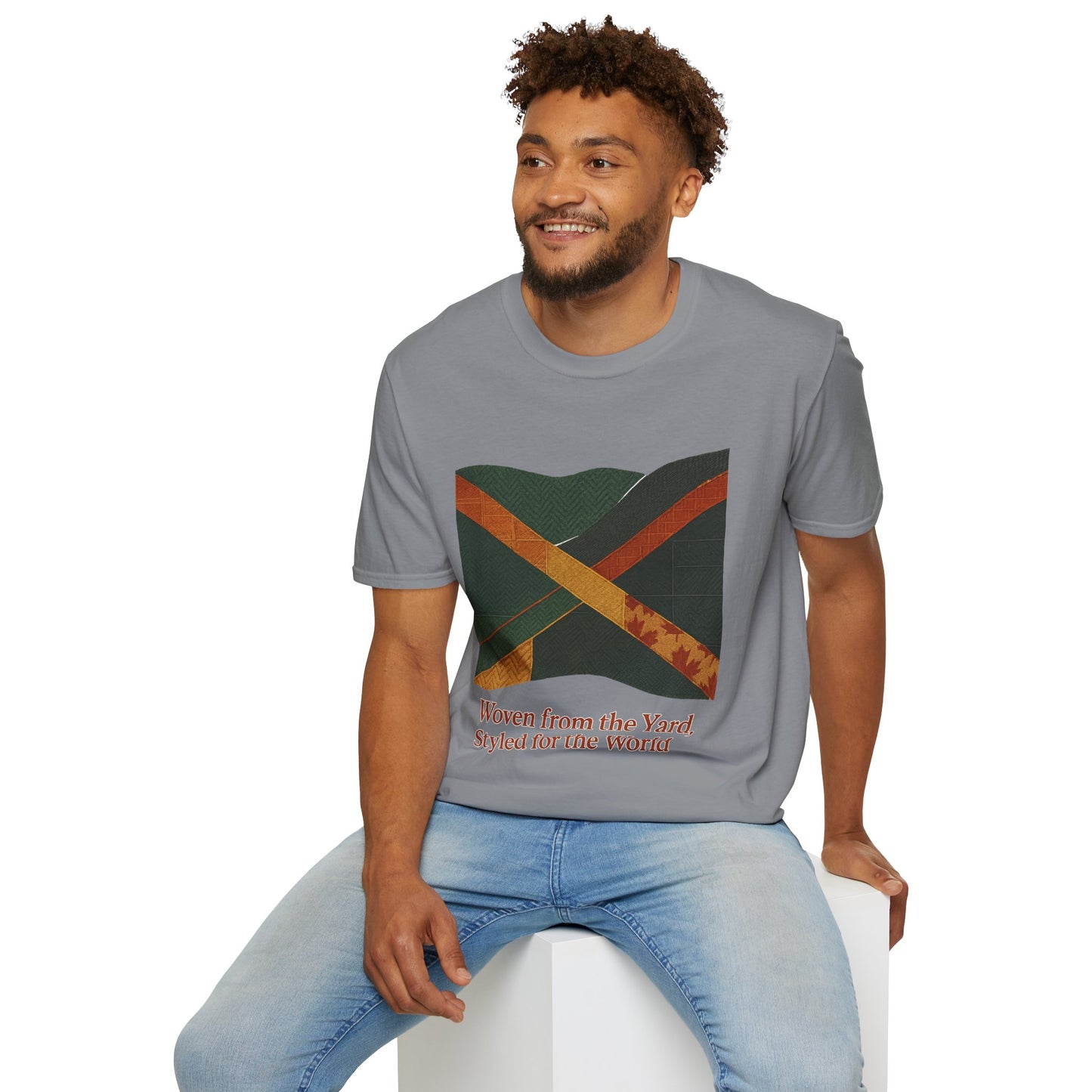 Woven from the Yard Unisex Softstyle T-Shirt, Casual Tee, Comfortable Shirt, Caribbean Pride Apparel, Unique Gift, Summer Fashion