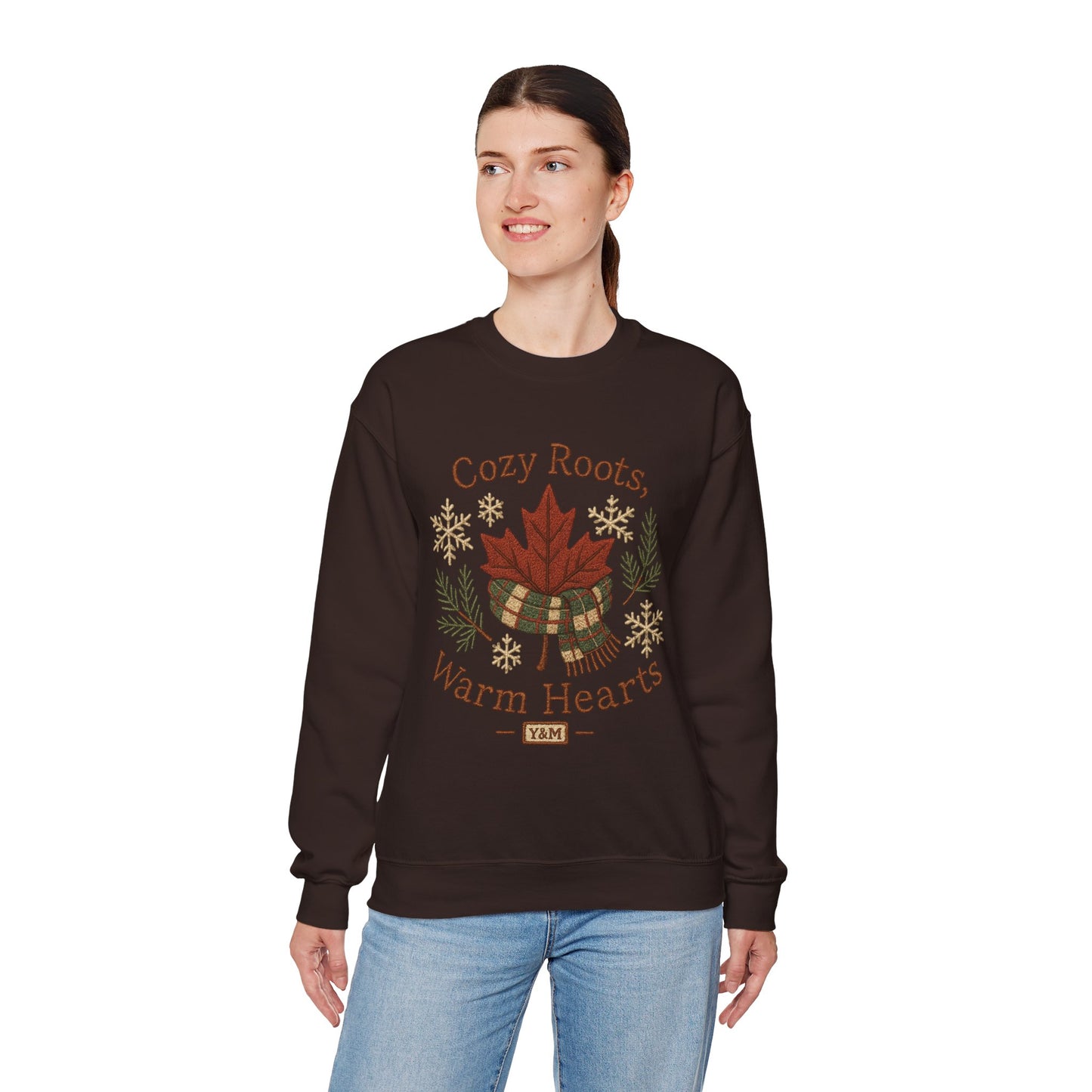 Cozy Roots Crewneck Sweatshirt: Warm Hearts Gift, Fall Fashion, Winter Apparel, Unisex Sweatshirt, Holiday Sweater