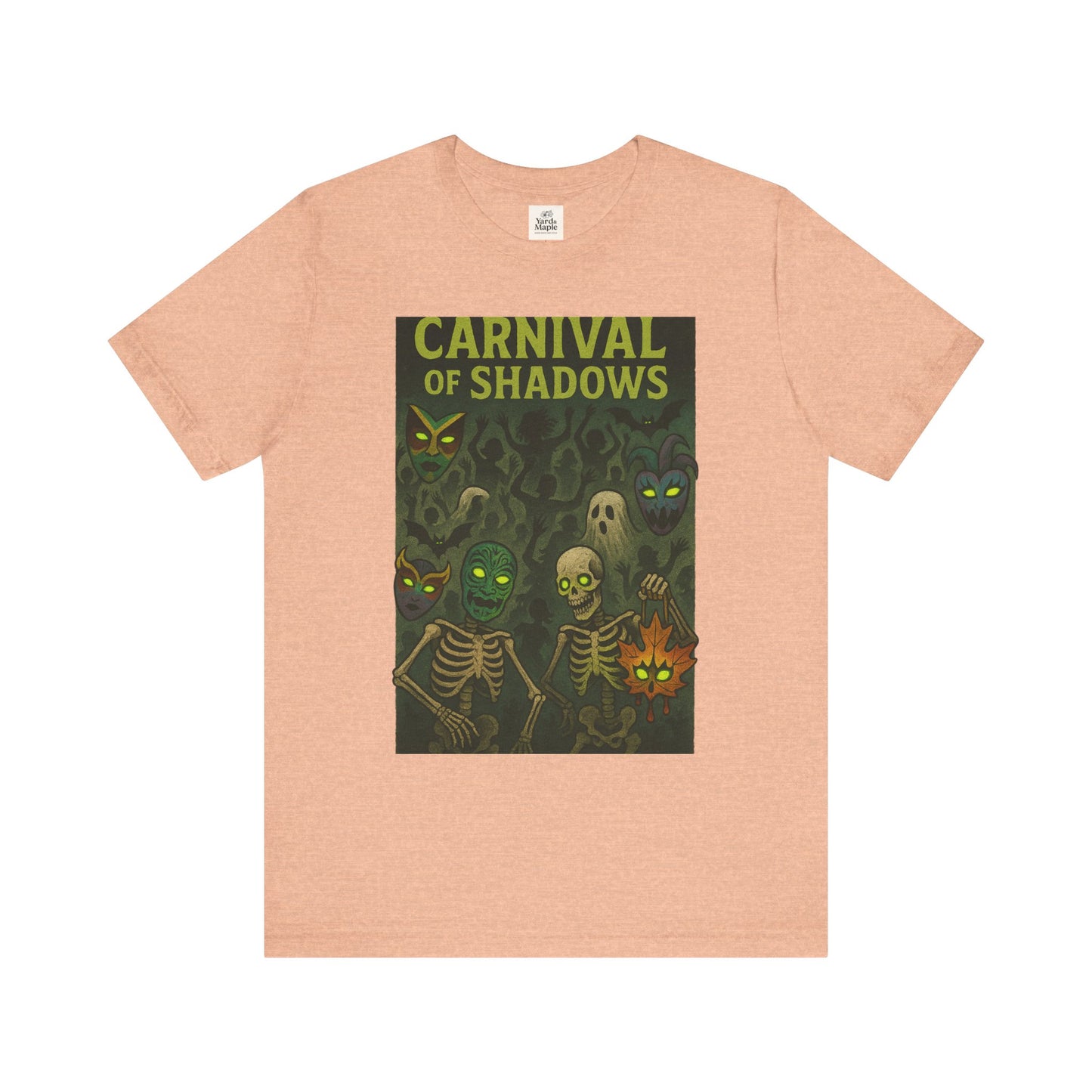 Carnival of Shadows Graphic Tee, Spooky Halloween Shirt, Unisex T-Shirt, Fun Autumn Wear, Perfect for Parties, Horror Lovers Clothing