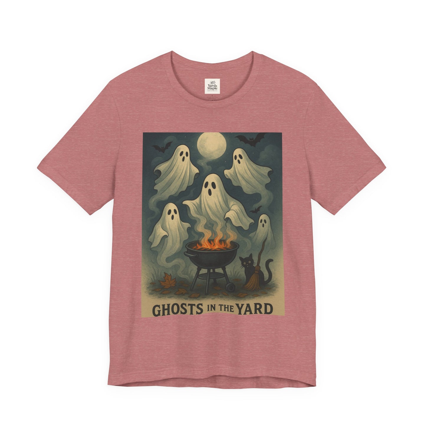 Ghosts in the Yard Tee - Spooky Unisex Short Sleeve Shirt, Halloween Shirt, Ghost Design, Casual Halloween Wear, Gift for Ghost Lovers