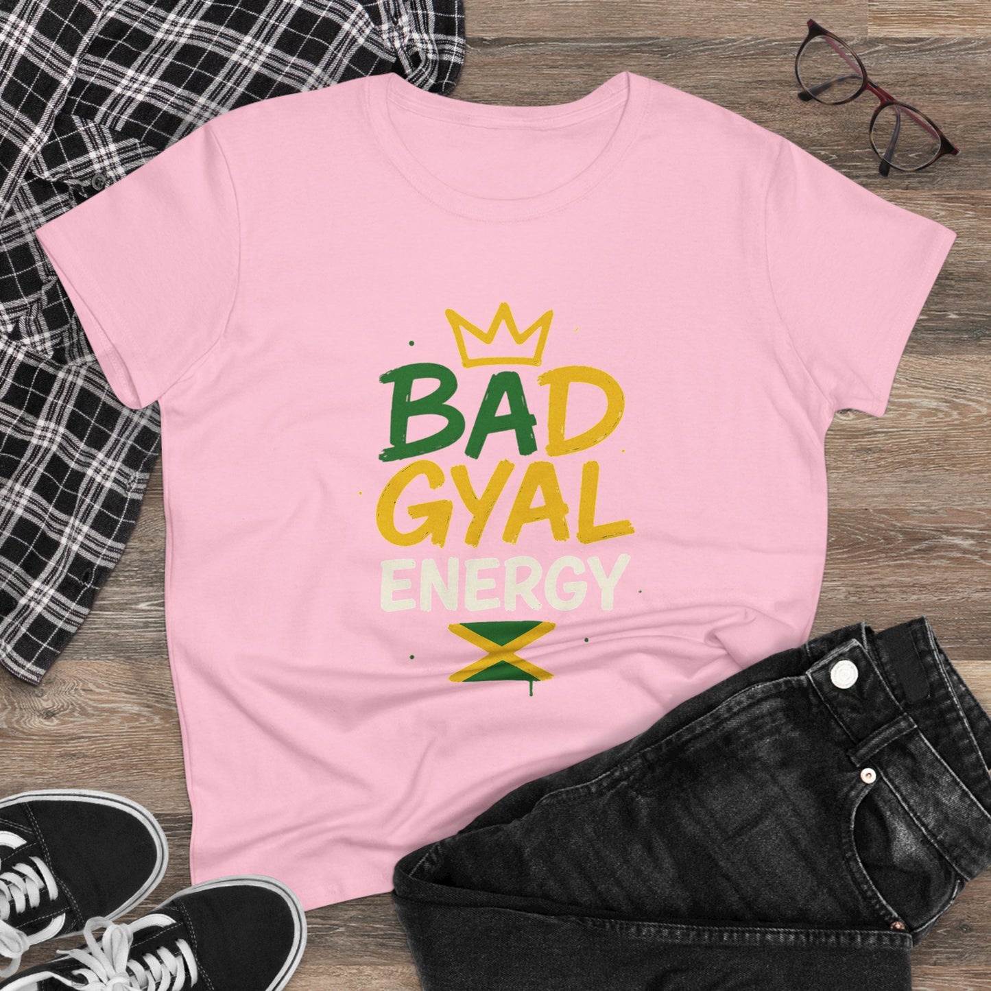 Jamaican Bad Gyal Energy Tee, Women's Graphic T-Shirt, Casual Summer Top, Festival Outfit, Unique Gift for Her