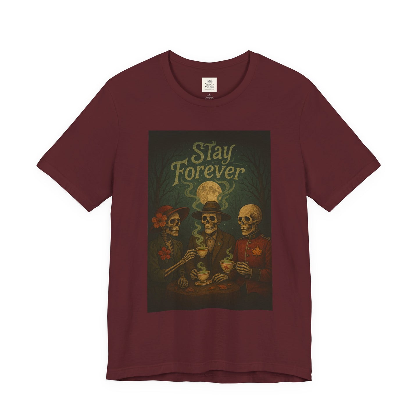 Stay Forever Halloween T-Shirt, Unisex Jersey Tee for Spooky Season, Day of the Dead, Casual Wear, Unique Gift Idea